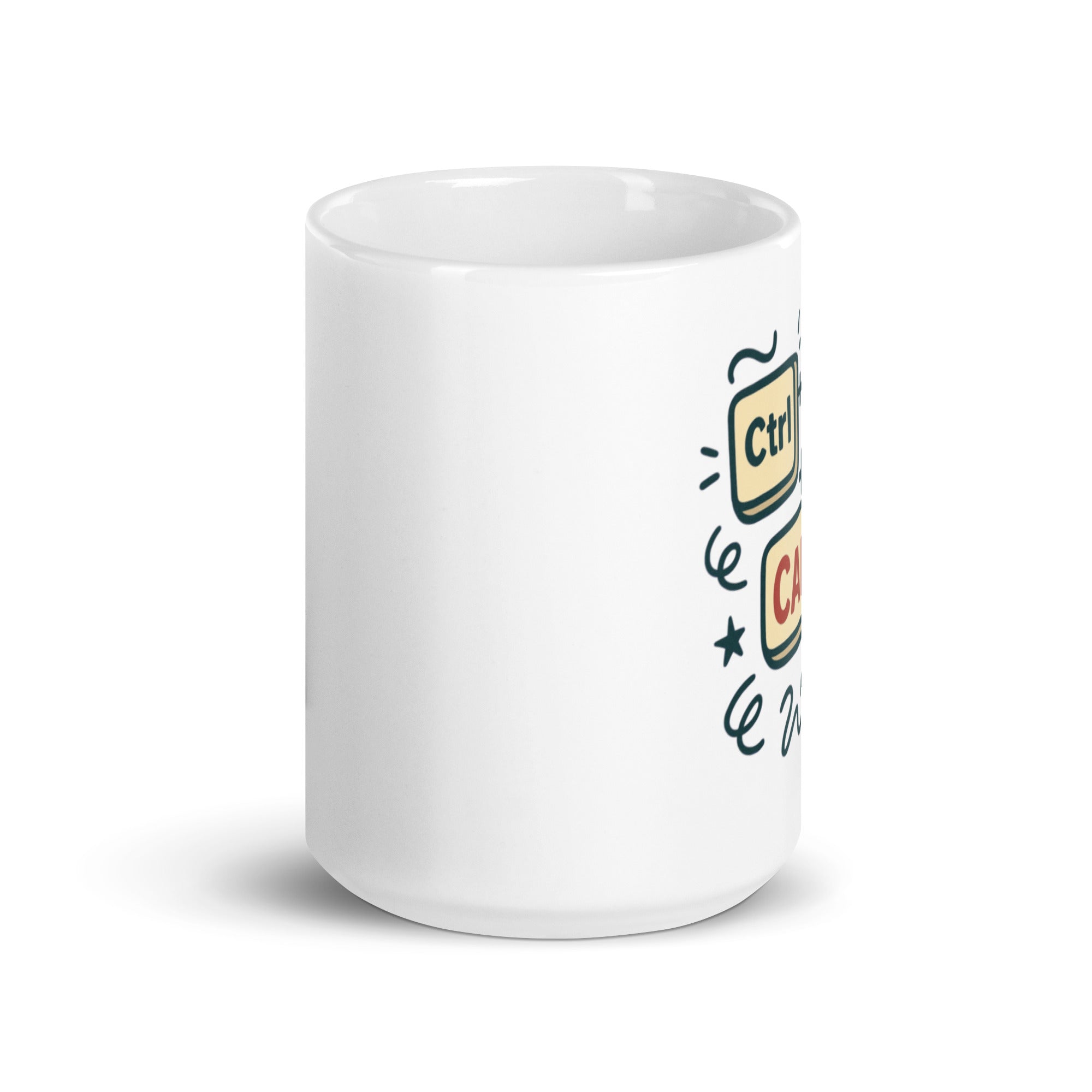 Tazza in ceramica resistente stampata a colori adatta a microonde e lavastoviglie - Ctrl + Alt + Caffè-Biiply