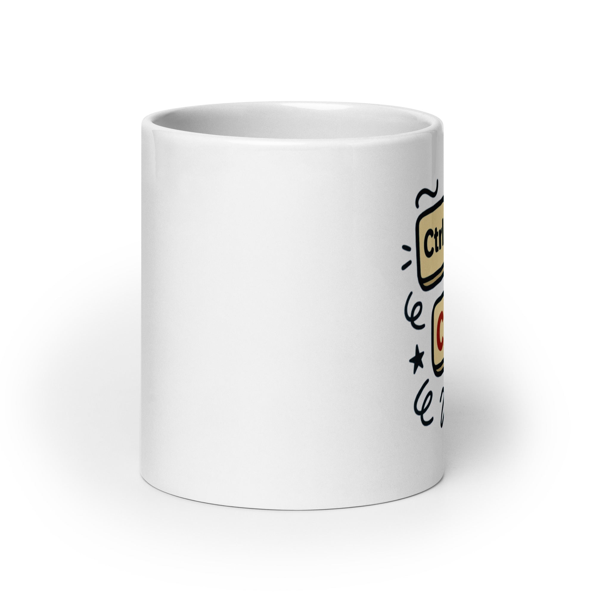 Tazza in ceramica resistente stampata a colori adatta a microonde e lavastoviglie - Ctrl + Alt + Caffè-Biiply