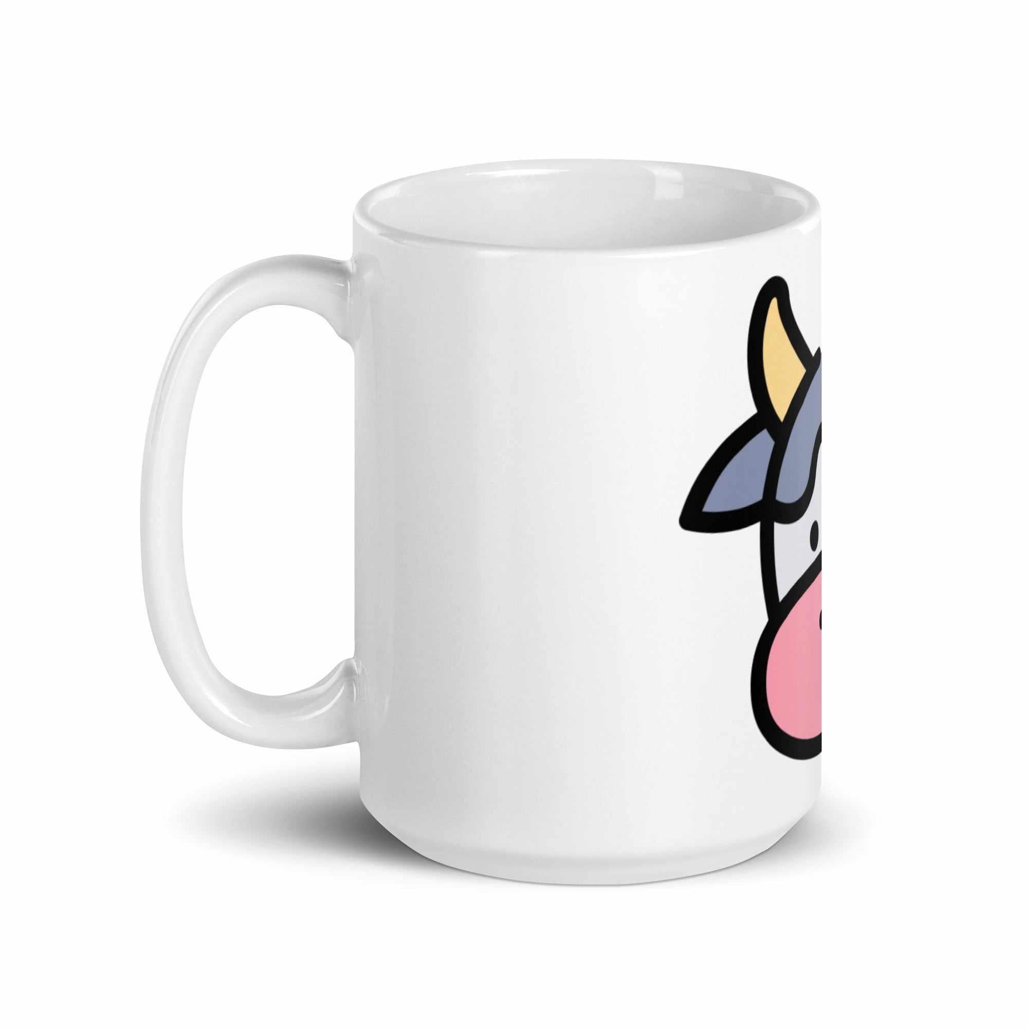 Tazza in ceramica resistente stampata a colori adatta a microonde e lavastoviglie - Faccia Mucca