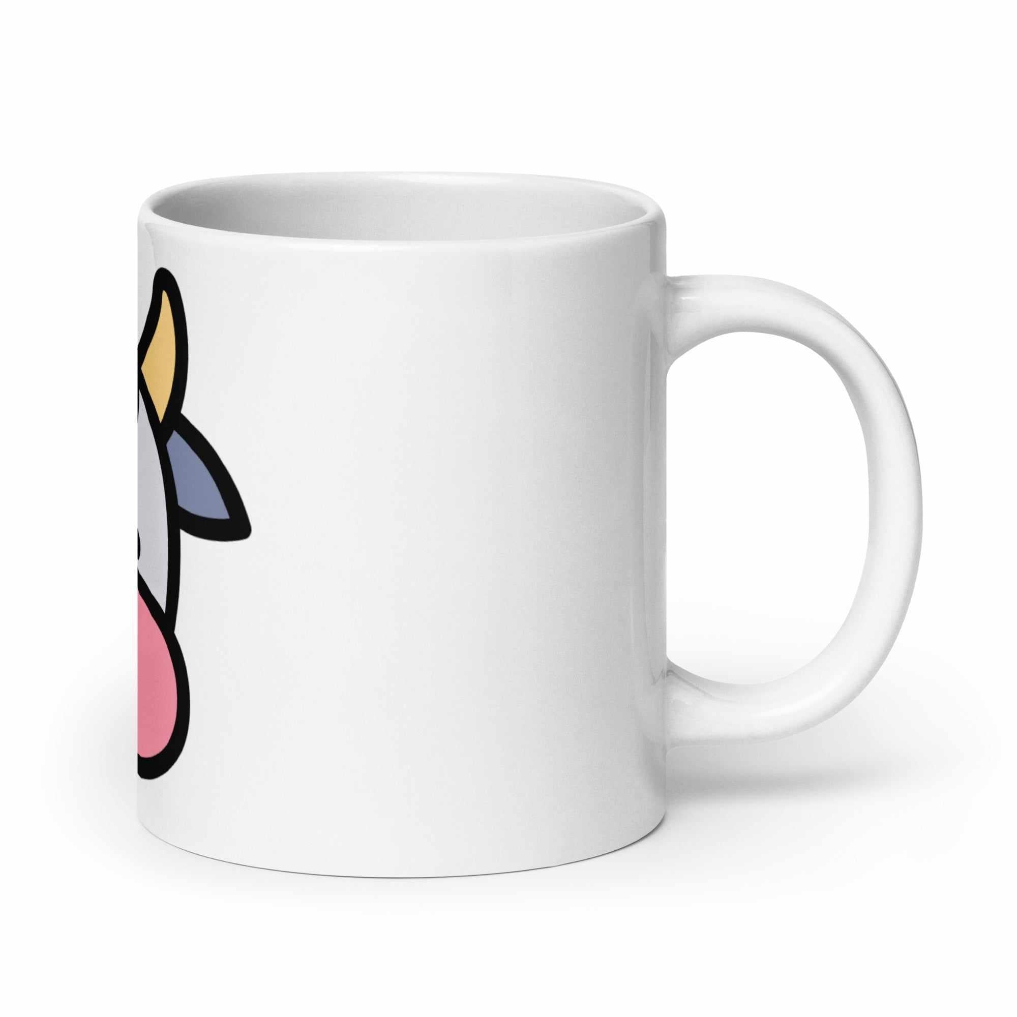 Tazza in ceramica resistente stampata a colori adatta a microonde e lavastoviglie - Faccia Mucca