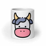 Tazza in ceramica resistente stampata a colori adatta a microonde e lavastoviglie - Faccia Mucca