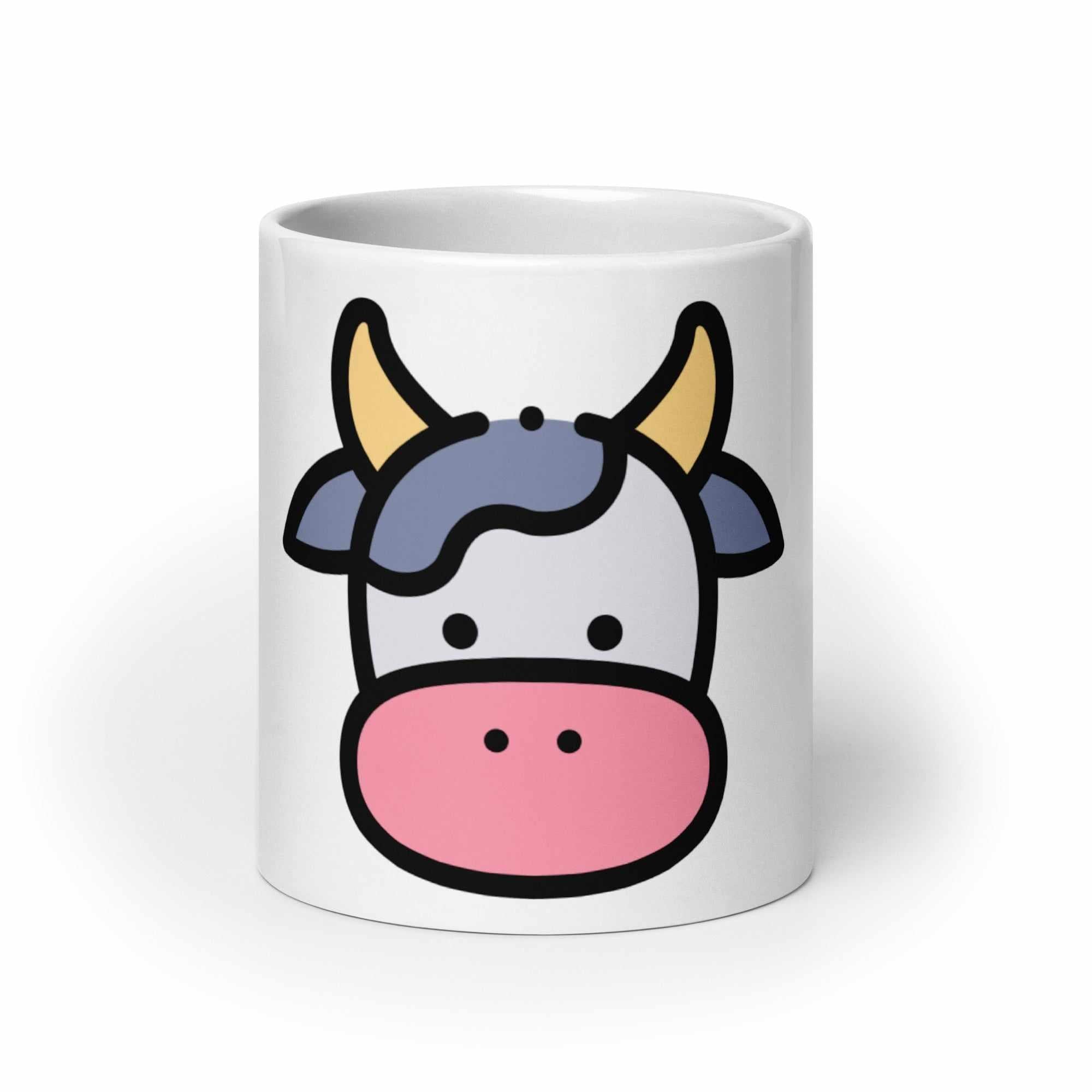 Tazza in ceramica resistente stampata a colori adatta a microonde e lavastoviglie - Faccia Mucca