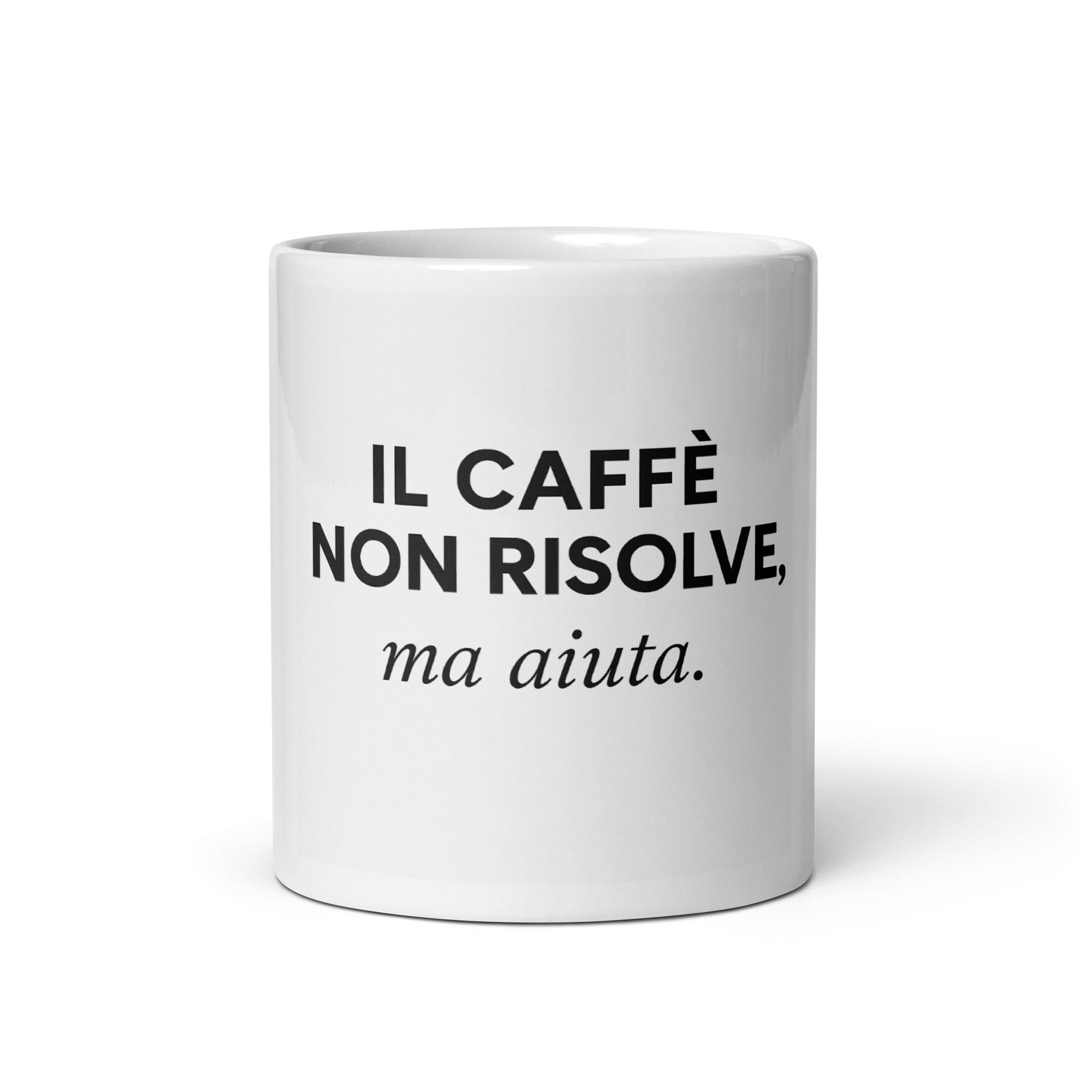Tazza in ceramica resistente stampata a colori adatta a microonde e lavastoviglie - Il Caffè Non Risolve Ma Aiuta