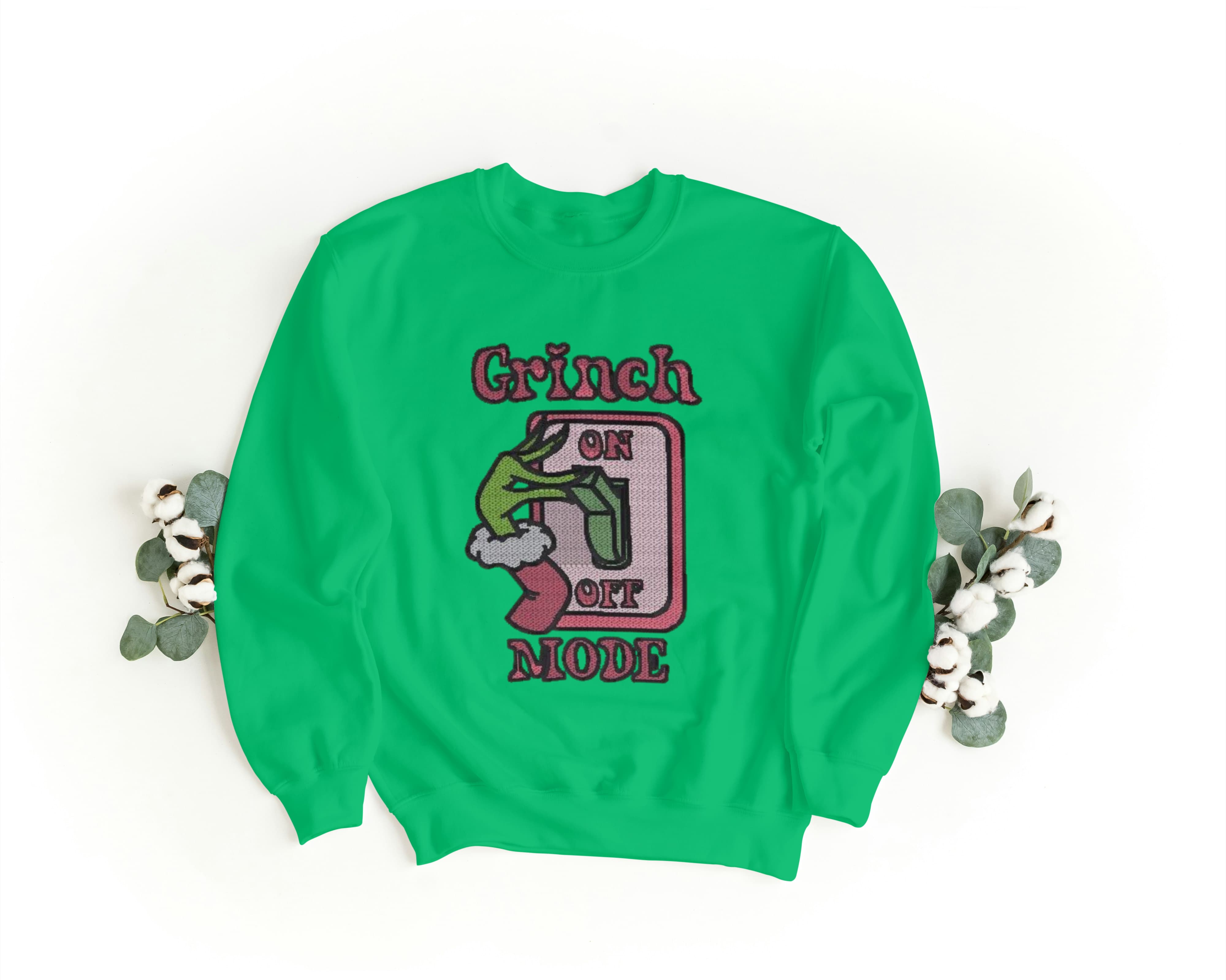 Felpa Ricamata Unisex – Morbida – Stile Streetwear – Grinch Mode On