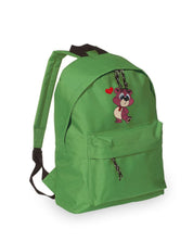Zaino Bambino in Poliestere 600D 28x38x12 cm – Schienale Imbottito e Spallacci Regolabili - Design Ricamato Orsetto con Cuore