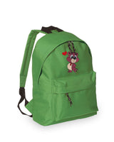 Zaino Bambino in Poliestere 600D 28x38x12 cm – Schienale Imbottito e Spallacci Regolabili - Design Ricamato Orsetto con Cuore