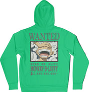 Felpa Ricamata Posteriormente Unisex – Morbida con Cappuccio e Tasca Frontale – Stile Streetwear – Luffy Taglia