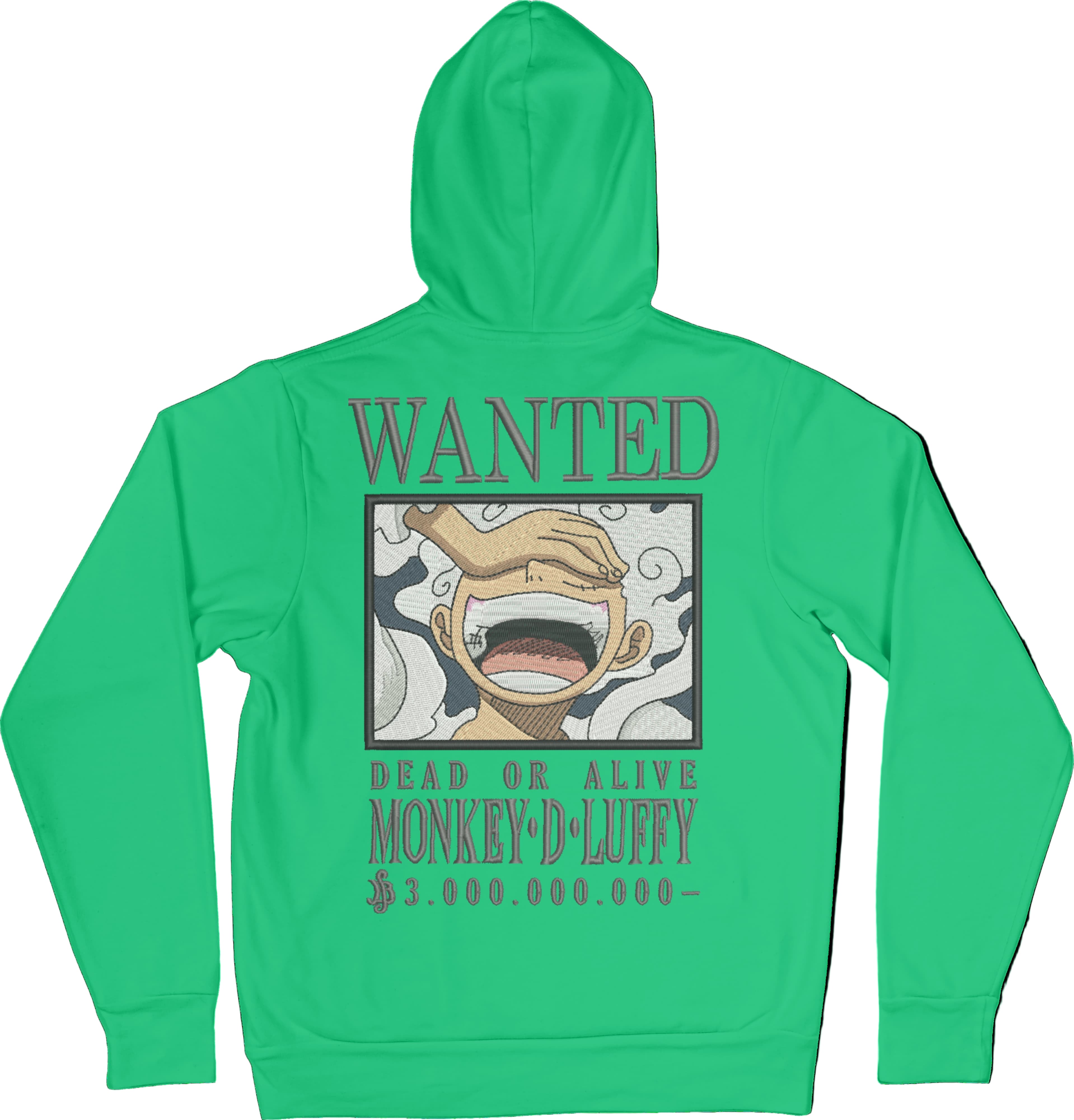 Felpa Ricamata Posteriormente Unisex – Morbida con Cappuccio e Tasca Frontale – Stile Streetwear – Luffy Taglia