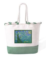 Borsa Mare in Cotone Resistente 280 g/m² – Manici Lunghi Rinforzati 50 cm – Design Ricamato Notte Stellata