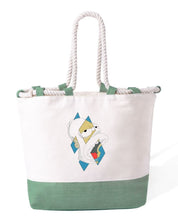 Borsa Mare in Cotone Resistente 280 g/m² – Manici Lunghi Rinforzati 50 cm – Design Ricamato Homer Geometry