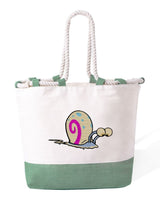 Borsa Mare in Cotone Resistente 280 g/m² – Manici Lunghi Rinforzati 50 cm – Design Ricamato Lumaca Gary