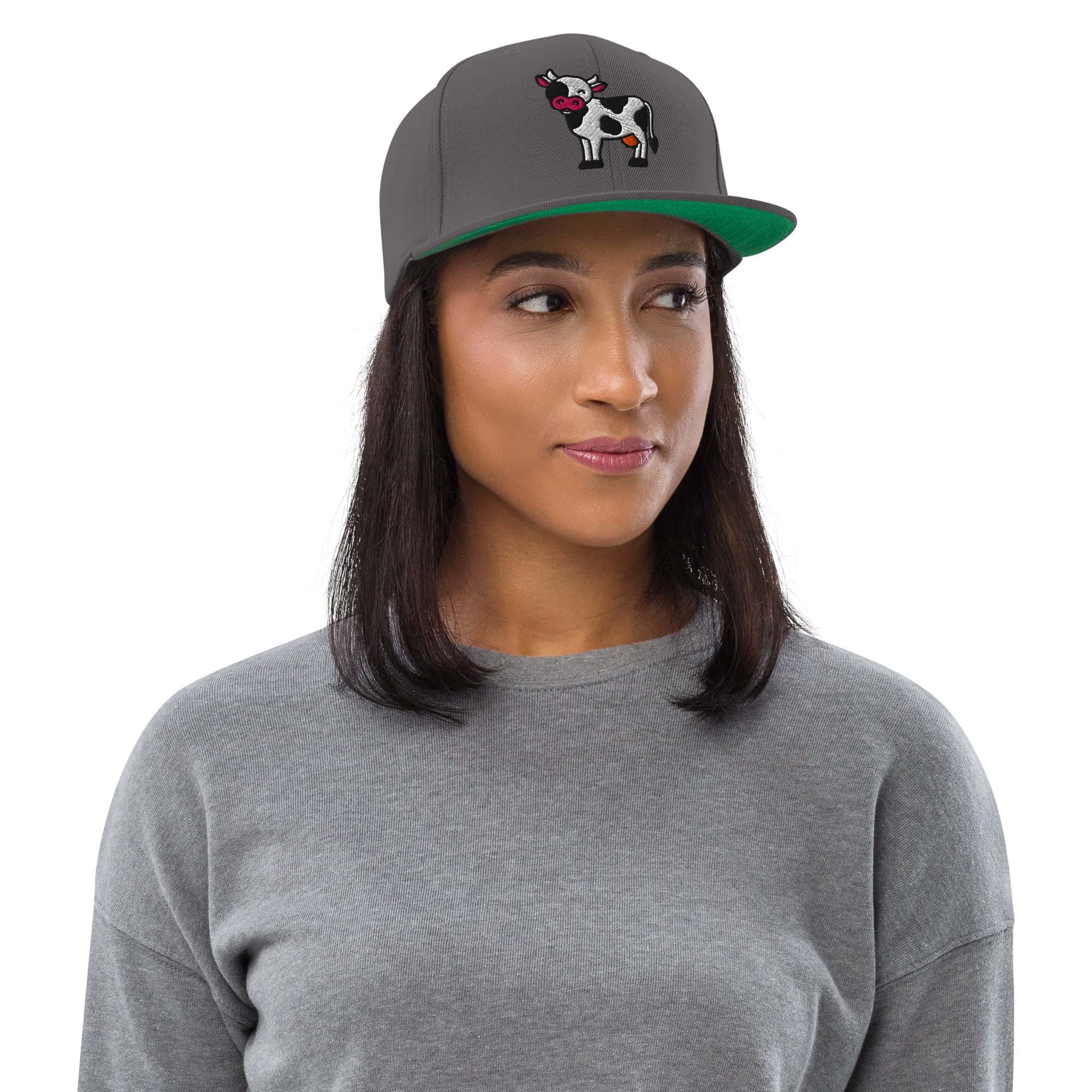 Cappellino Visiera piatta Mucca-Ricamati-Biiply-Grigio scuro-Biiply