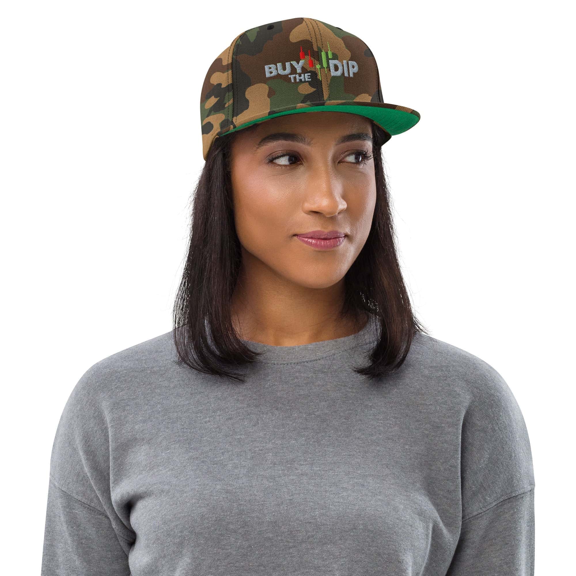 Cappello Visiera Piatta Buy The Dip-Ricamati-Biiply-Camo Verde-Biiply