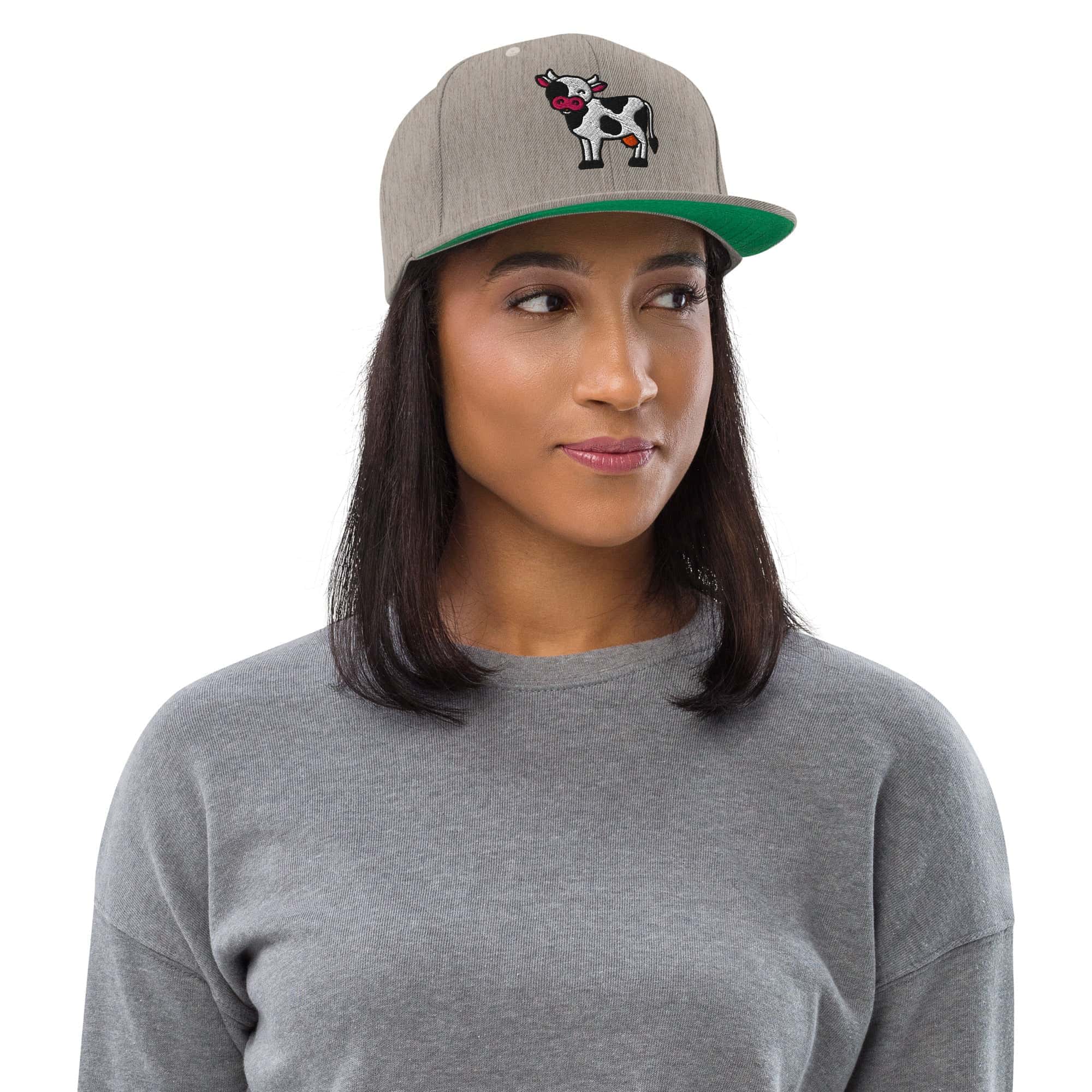 Cappellino Visiera piatta Mucca-Ricamati-Biiply-Grigio Erica-Biiply