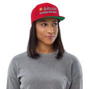 Cappellino Visiera Piatta Bitcoin Fuck Banks-Ricamati-Biiply-Rosso-Biiply