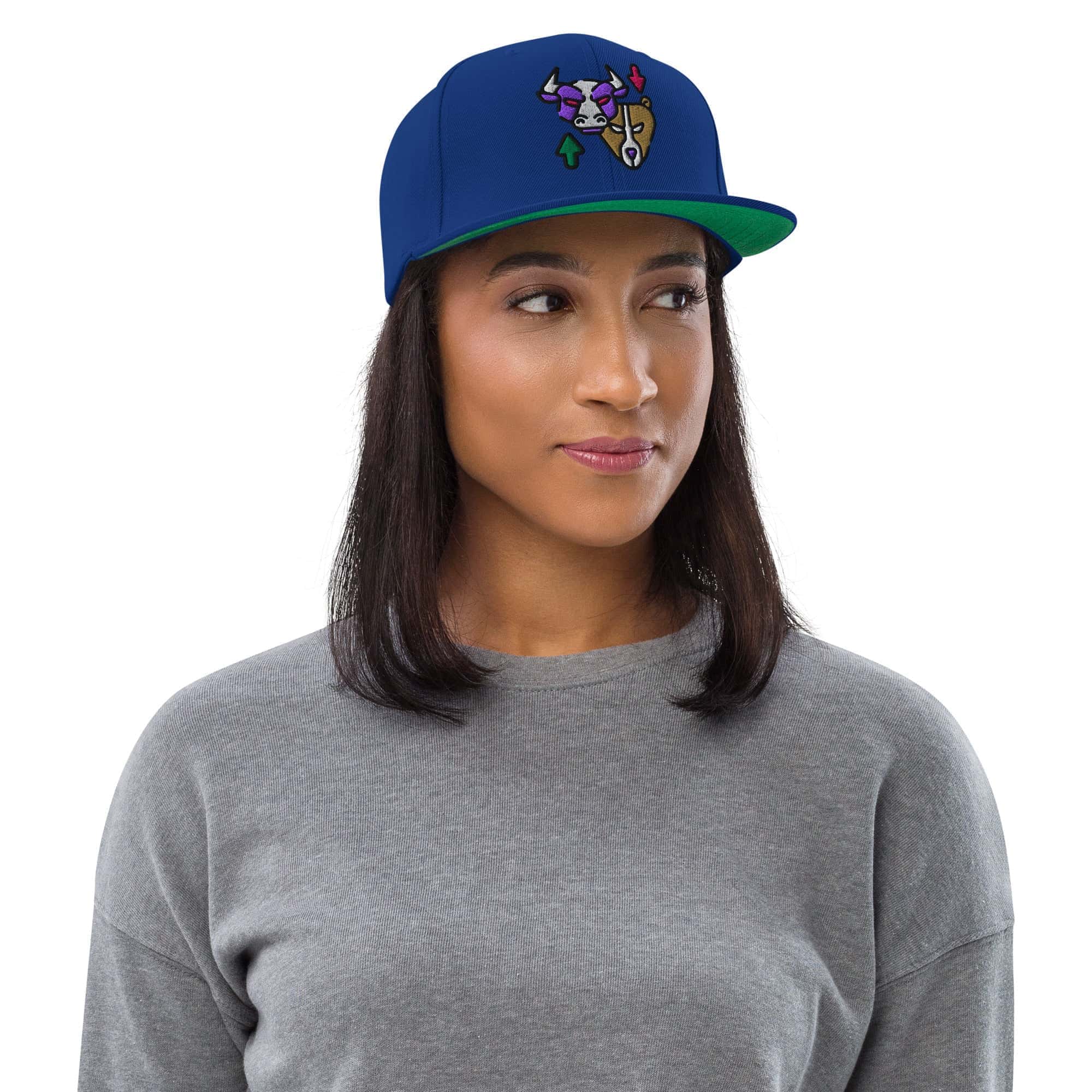 Cappello Visiera Piatta Bull & Bear-Ricamati-Biiply-Blu Reale-Biiply