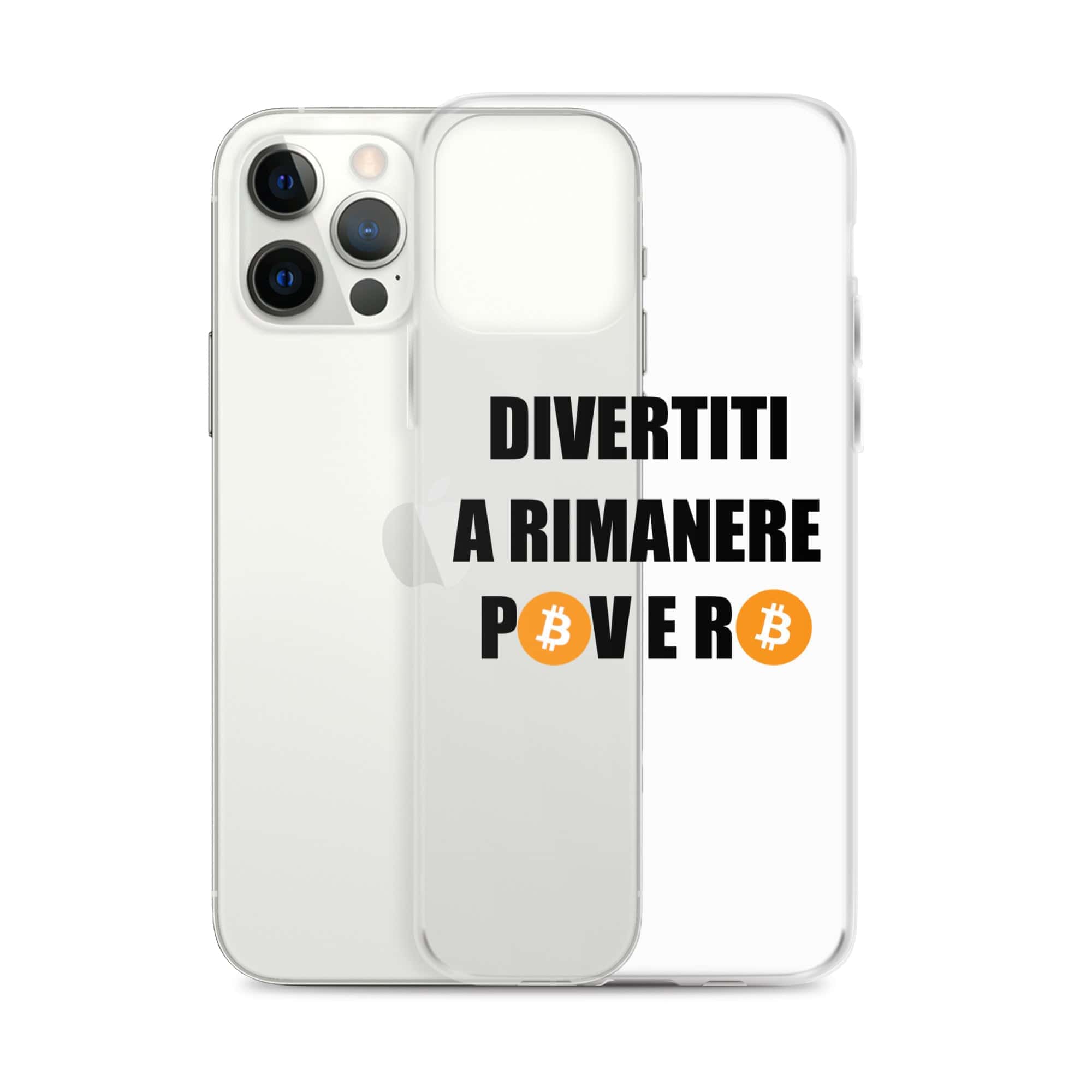Cover Trasparente iPhone® Divertiti a rimanere povero btc-Smartphone-Biiply-Biiply