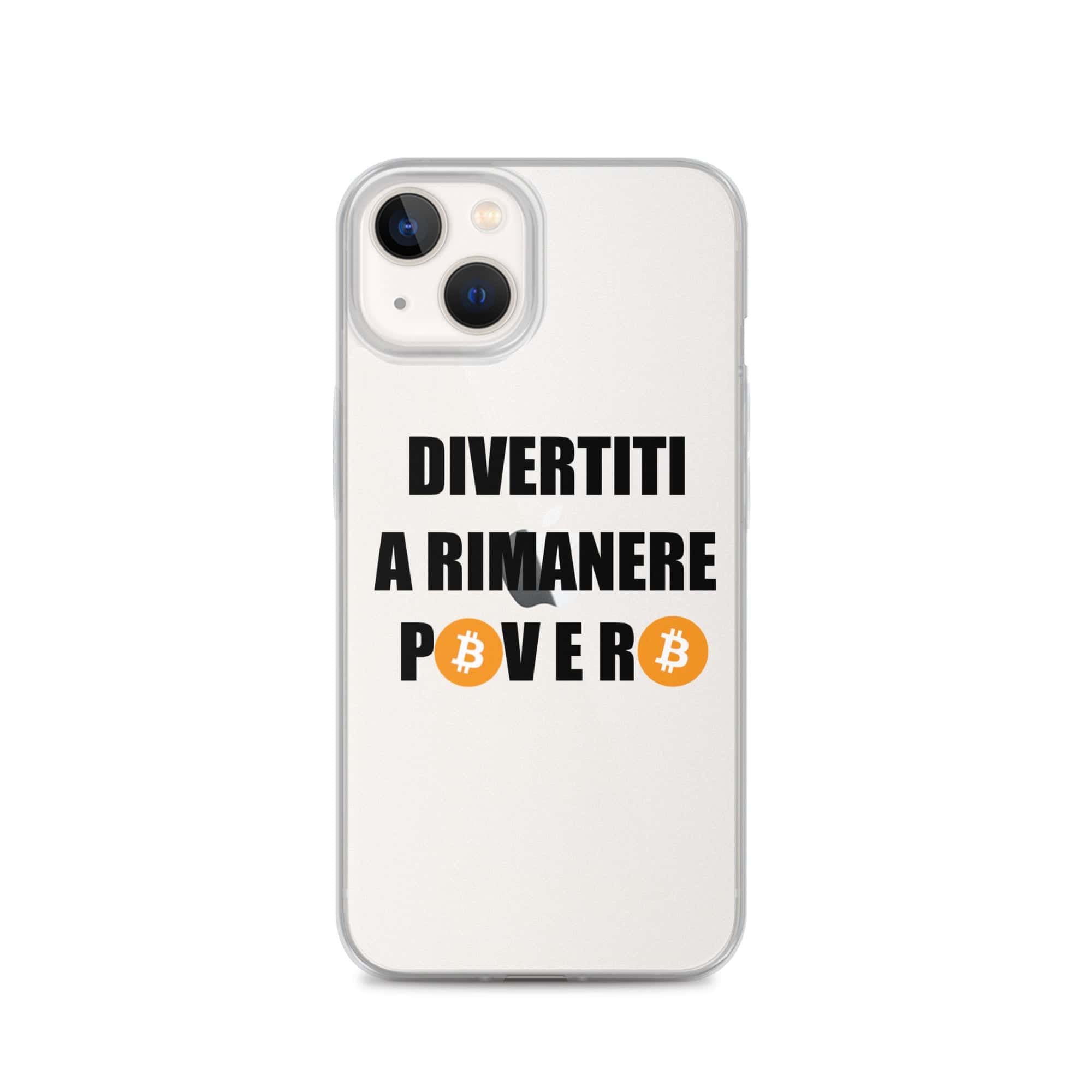 Cover Trasparente iPhone® Divertiti a rimanere povero btc-Smartphone-Biiply-iPhone 13-Biiply