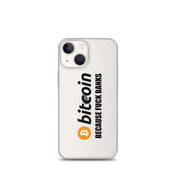 Cover Trasparente iPhone® Bitcoin Fuck Banks-Smartphone-Biiply-iPhone 13 mini-Biiply