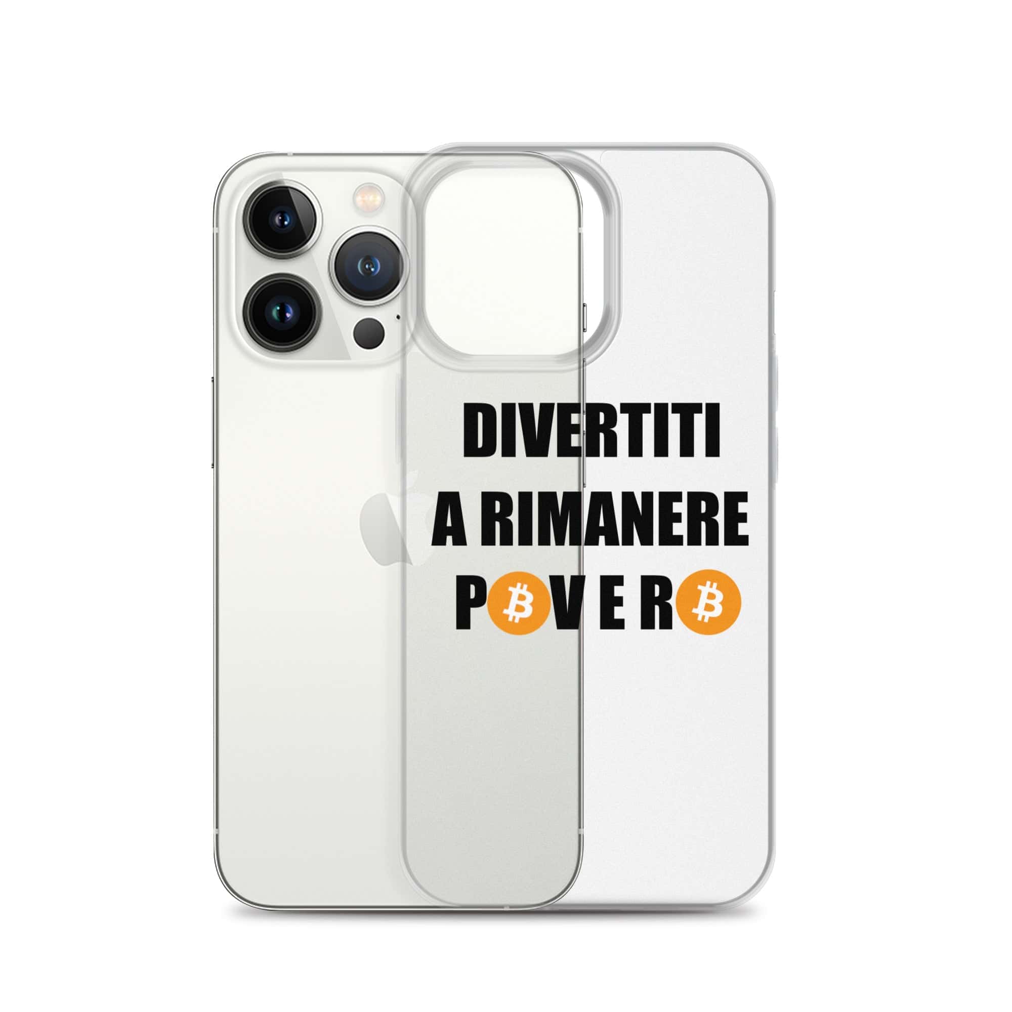 Cover Trasparente iPhone® Divertiti a rimanere povero btc-Smartphone-Biiply-Biiply