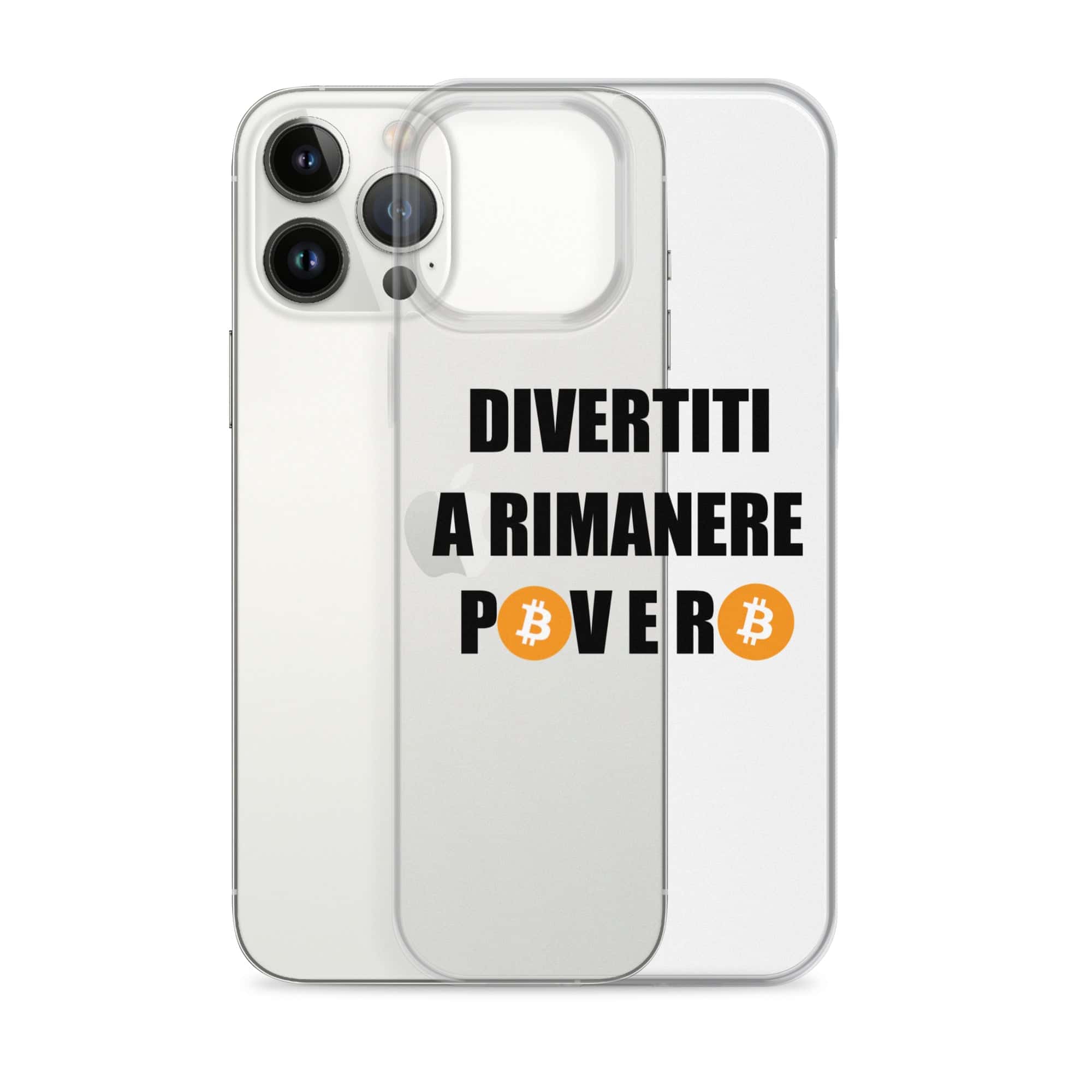 Cover Trasparente iPhone® Divertiti a rimanere povero btc-Smartphone-Biiply-Biiply