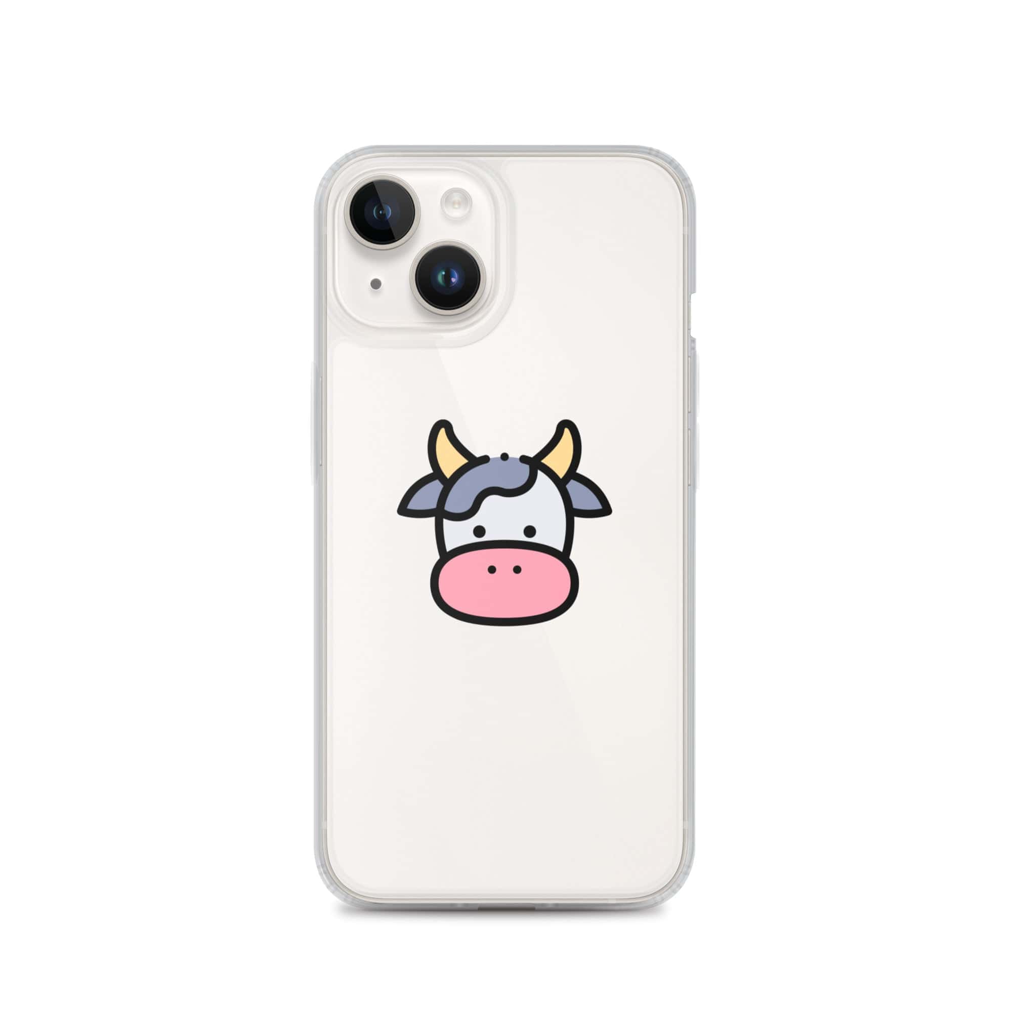 Cover Trasparente iPhone® Cow Face-Smartphone-Biiply-iPhone 14-Biiply