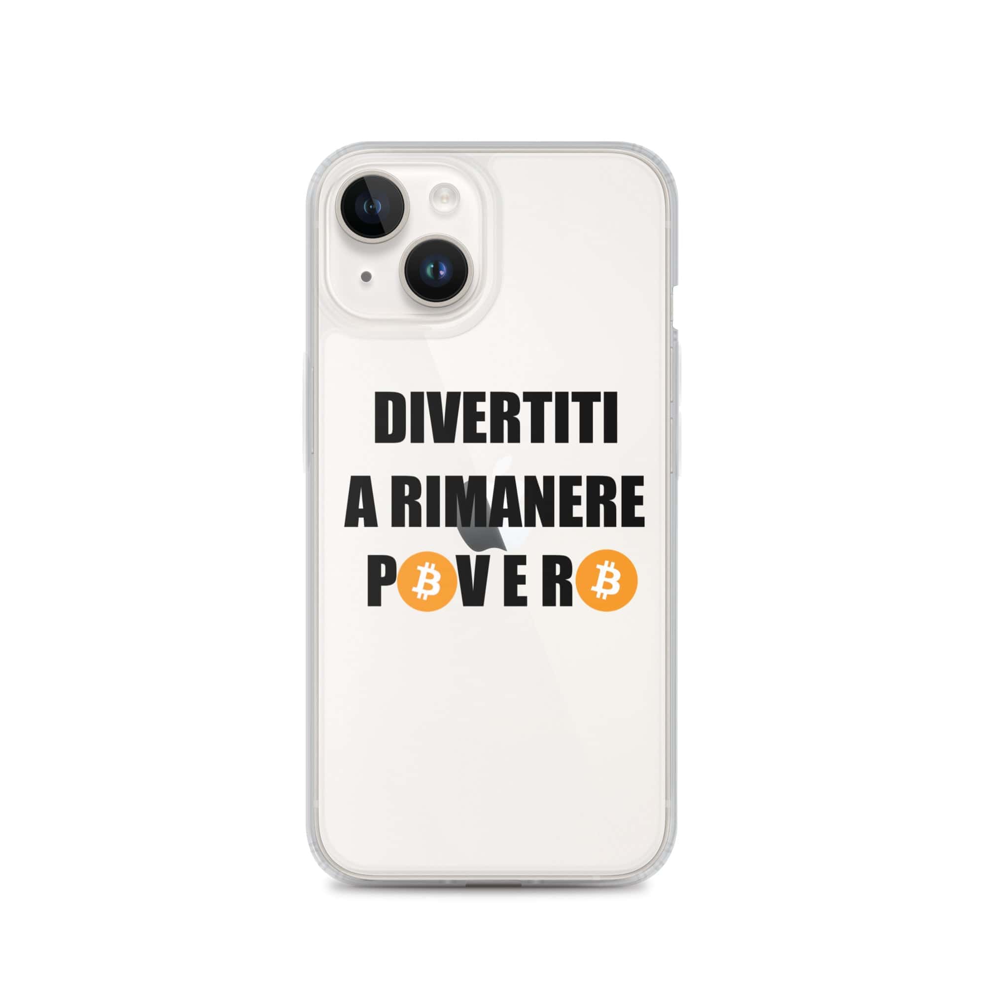 Cover Trasparente iPhone® Divertiti a rimanere povero btc-Smartphone-Biiply-iPhone 14-Biiply