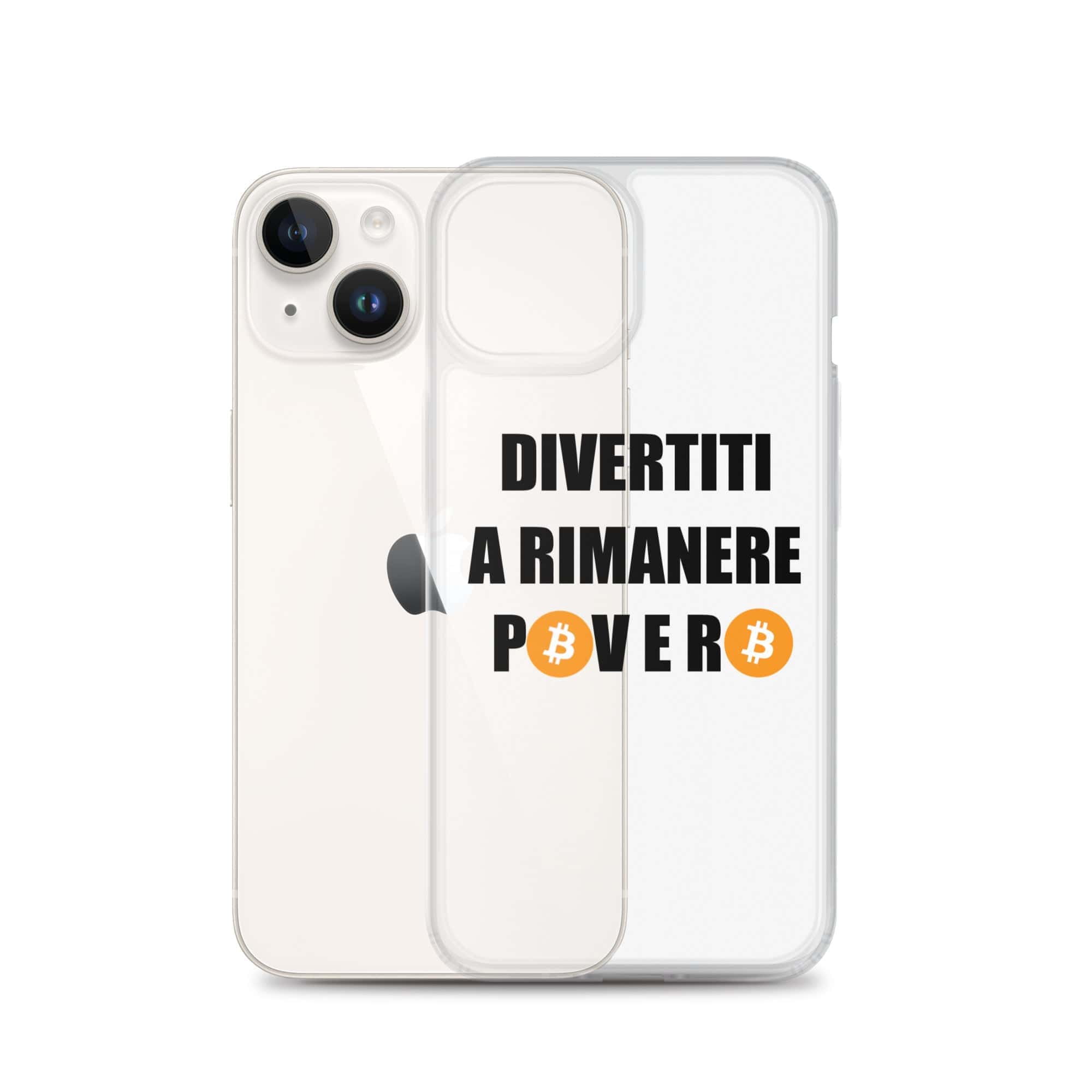 Cover Trasparente iPhone® Divertiti a rimanere povero btc-Smartphone-Biiply-Biiply