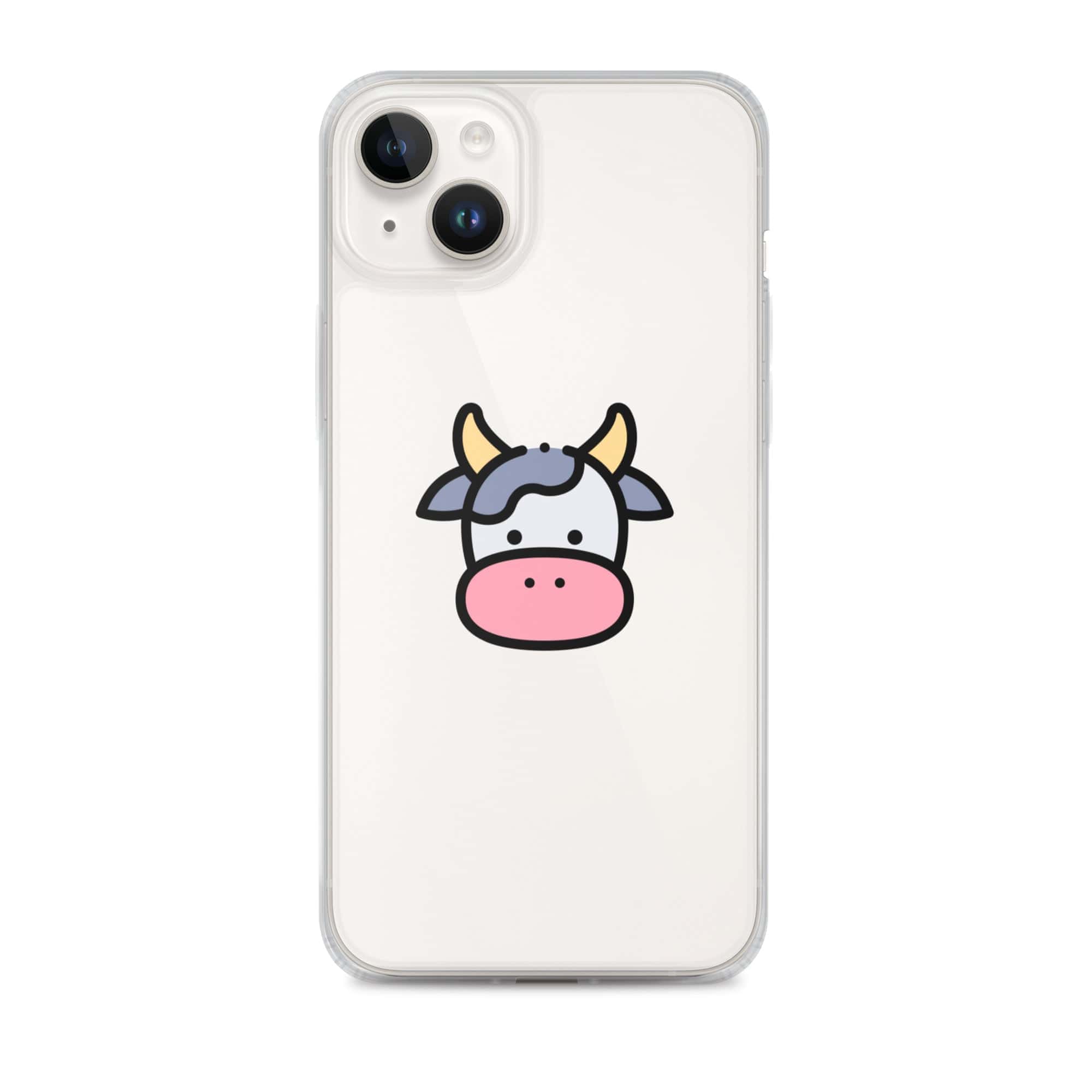 Cover Trasparente iPhone® Cow Face-Smartphone-Biiply-iPhone 14 Plus-Biiply