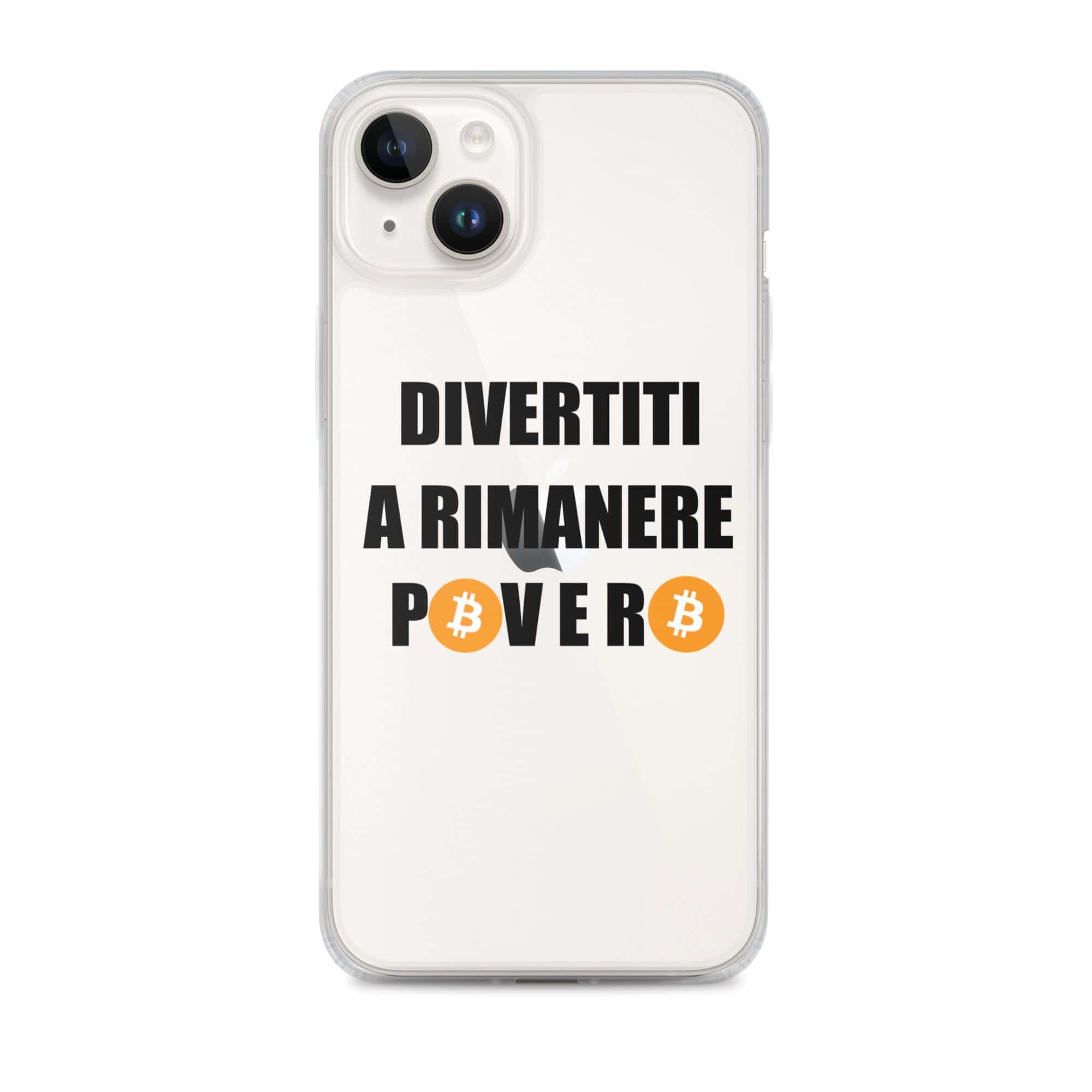 Cover Trasparente iPhone® Divertiti a rimanere povero btc-Smartphone-Biiply-iPhone 14 Plus-Biiply