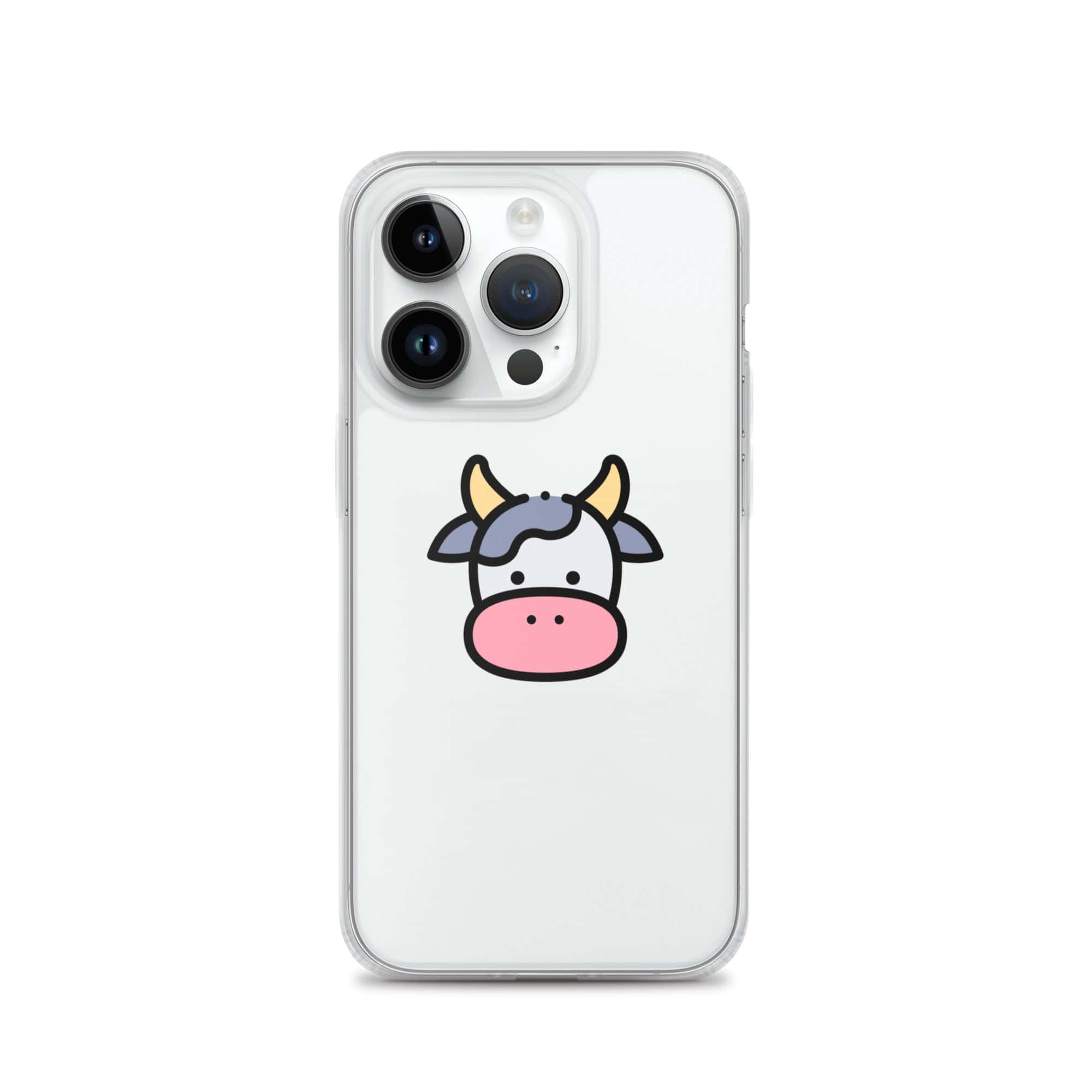 Cover Trasparente iPhone® Cow Face-Smartphone-Biiply-iPhone 14 Pro-Biiply