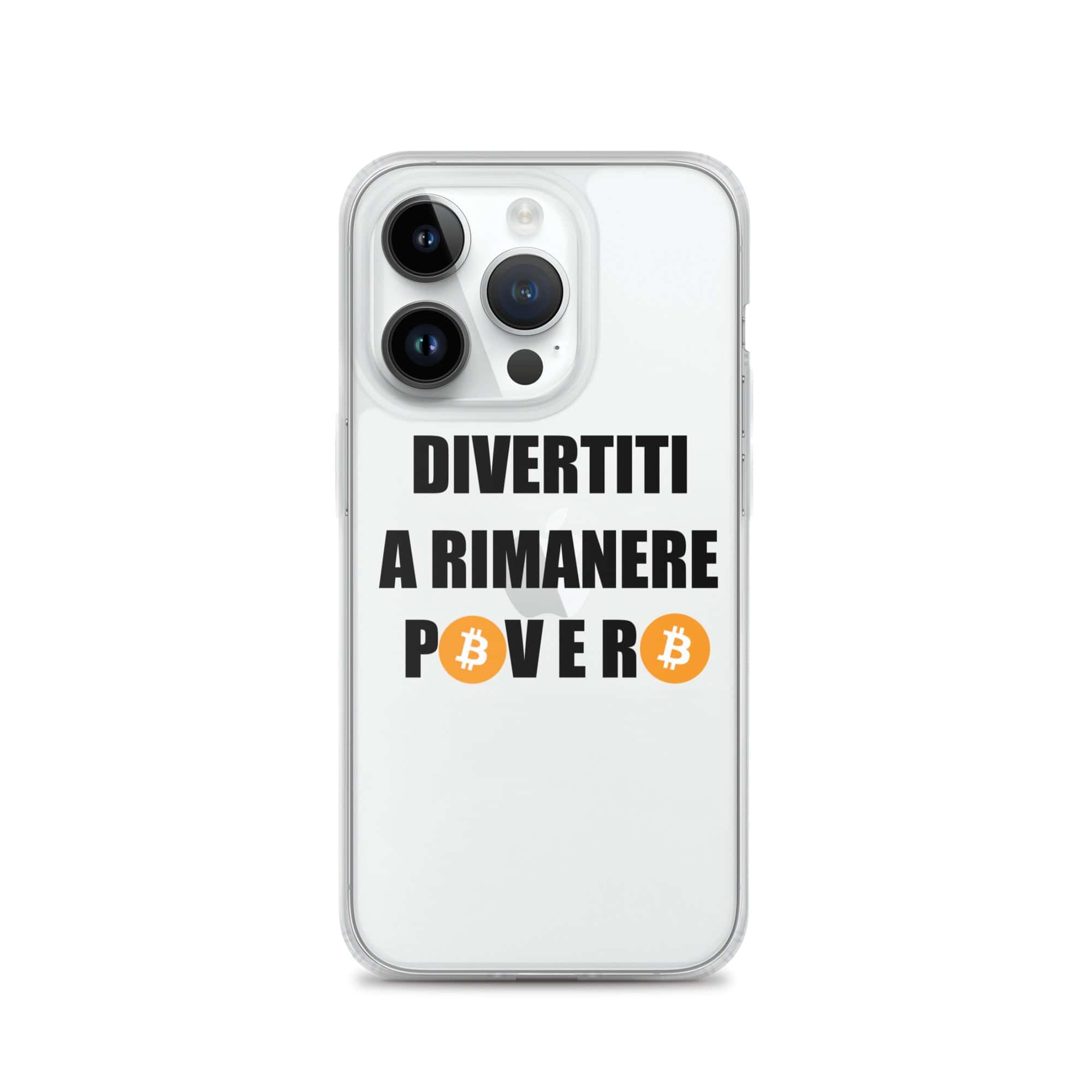 Cover Trasparente iPhone® Divertiti a rimanere povero btc-Smartphone-Biiply-iPhone 14 Pro-Biiply