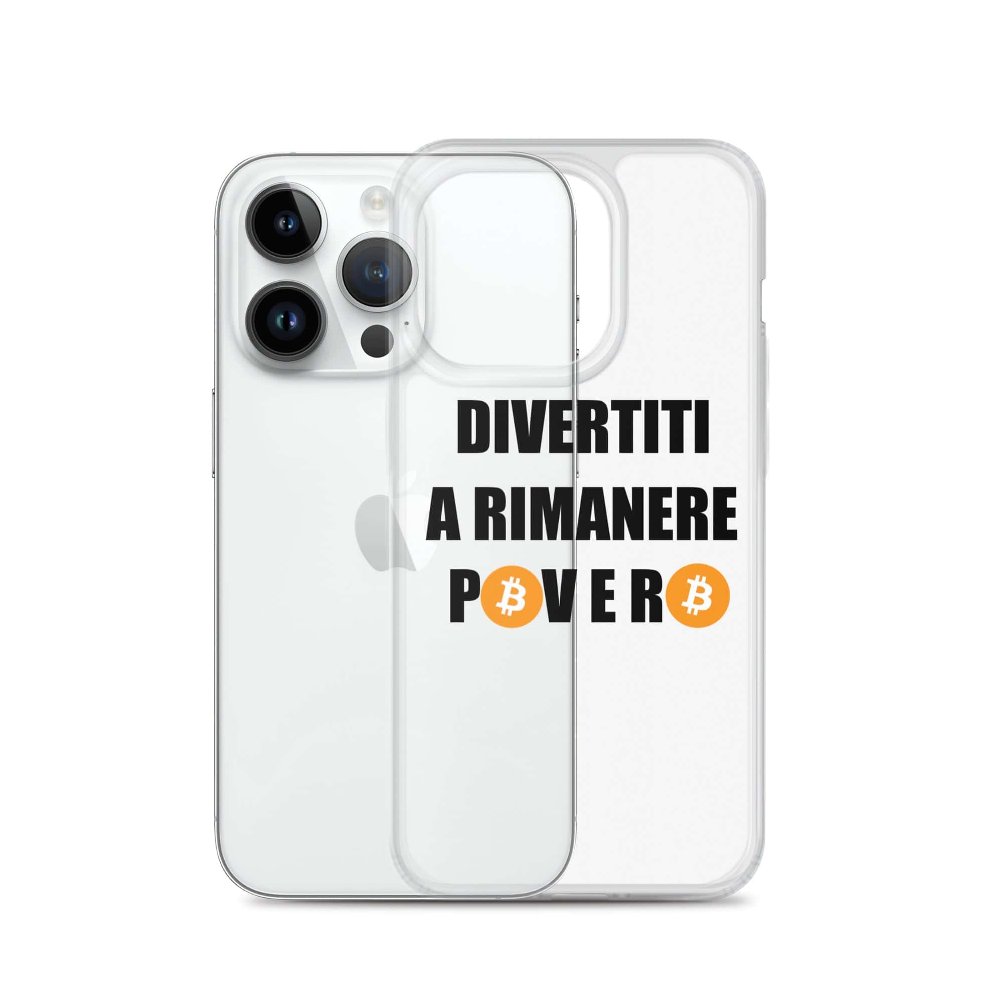 Cover Trasparente iPhone® Divertiti a rimanere povero btc-Smartphone-Biiply-Biiply
