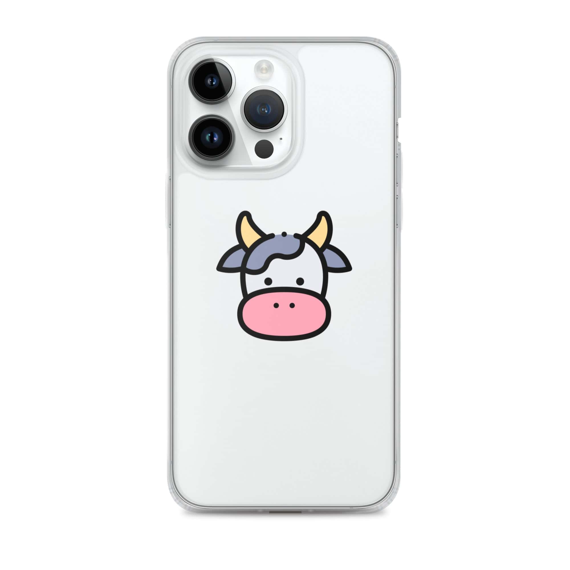 Cover Trasparente iPhone® Cow Face-Smartphone-Biiply-iPhone 14 Pro Max-Biiply