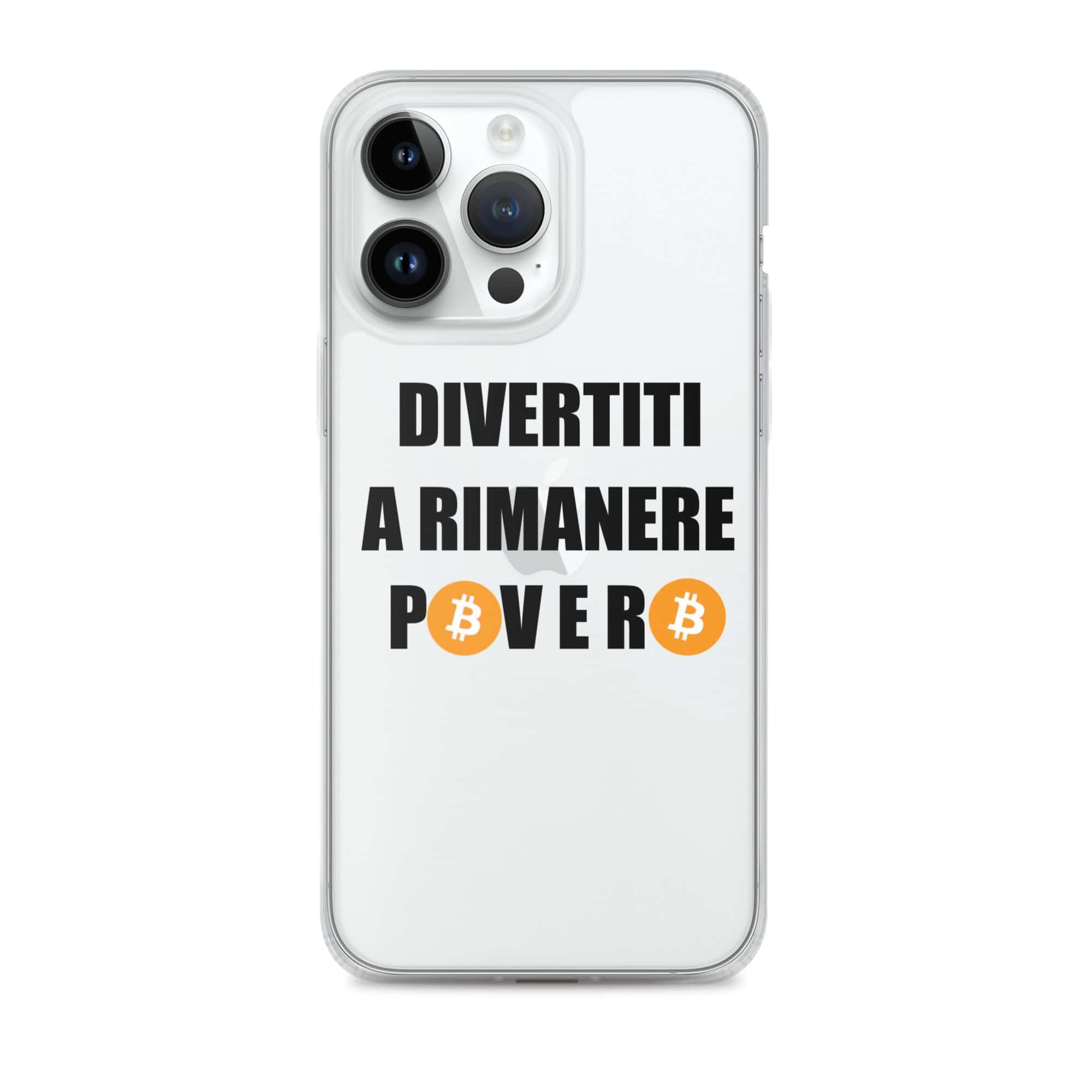 Cover Trasparente iPhone® Divertiti a rimanere povero btc-Smartphone-Biiply-iPhone 14 Pro Max-Biiply