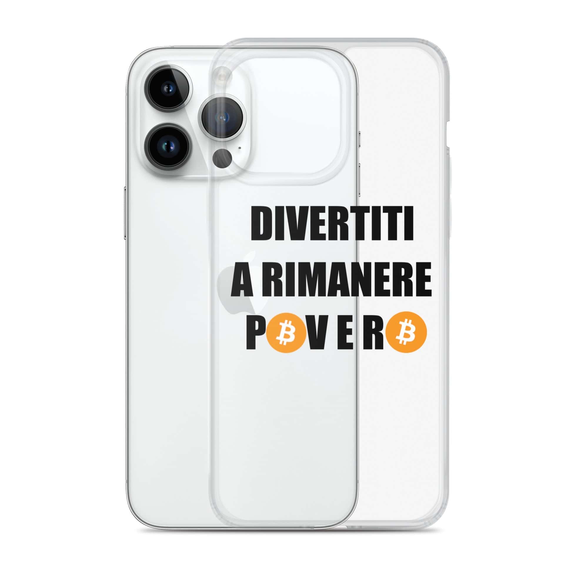 Cover Trasparente iPhone® Divertiti a rimanere povero btc-Smartphone-Biiply-Biiply