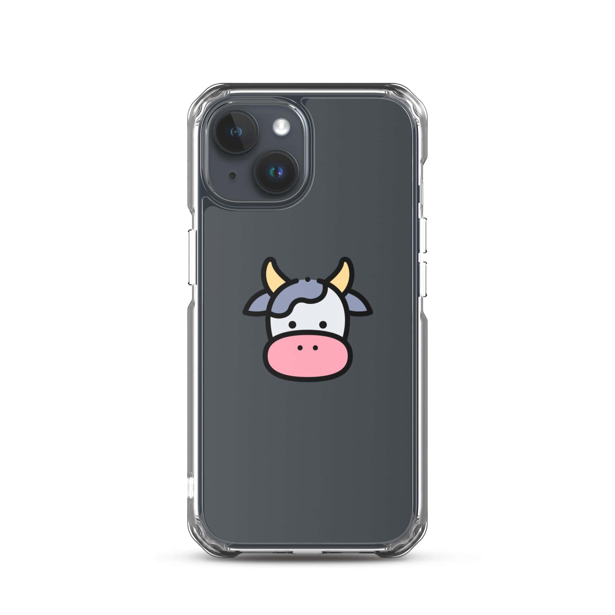 Cover Trasparente iPhone® Cow Face-Smartphone-Biiply-iPhone 15-Biiply
