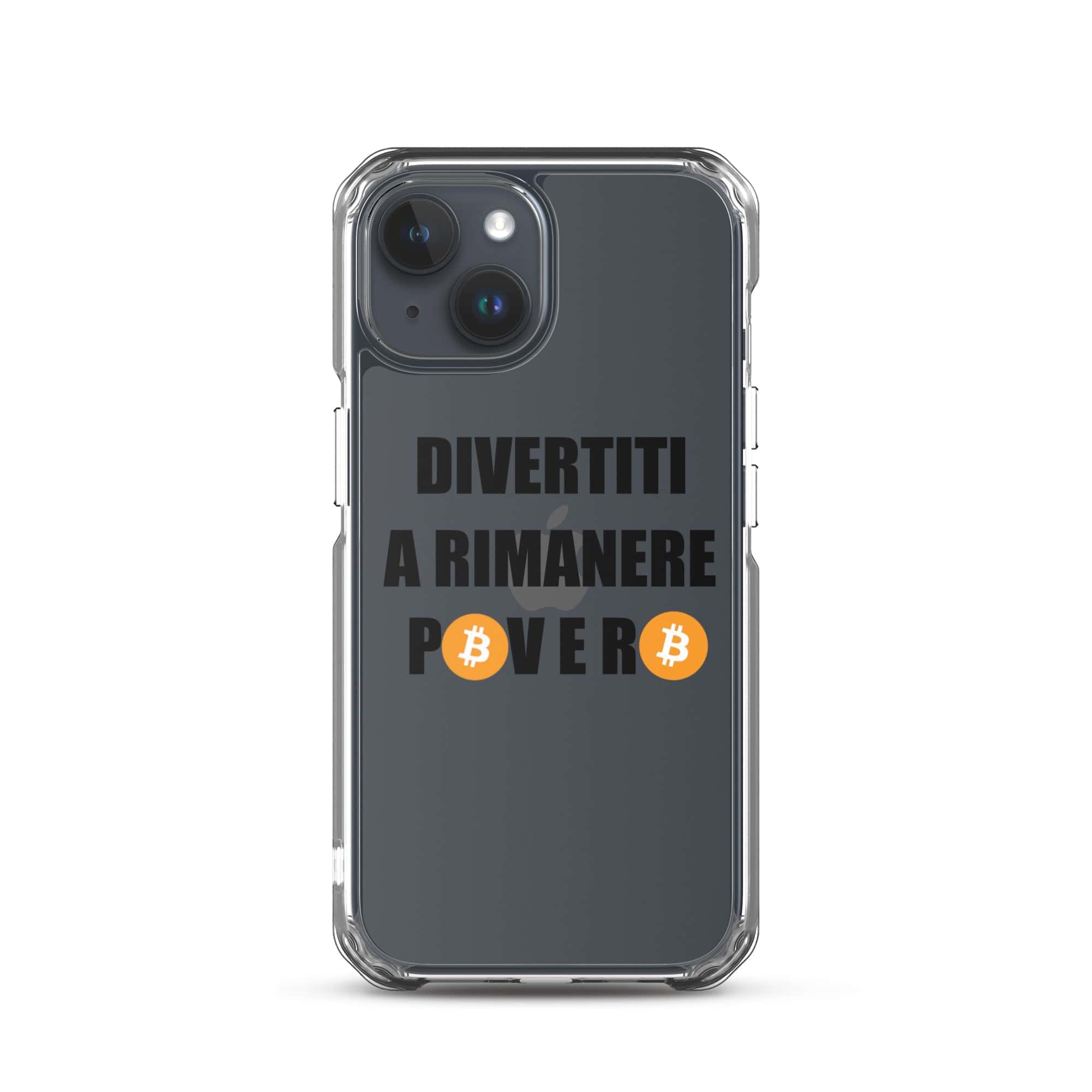 Cover Trasparente iPhone® Divertiti a rimanere povero btc-Smartphone-Biiply-iPhone 15-Biiply