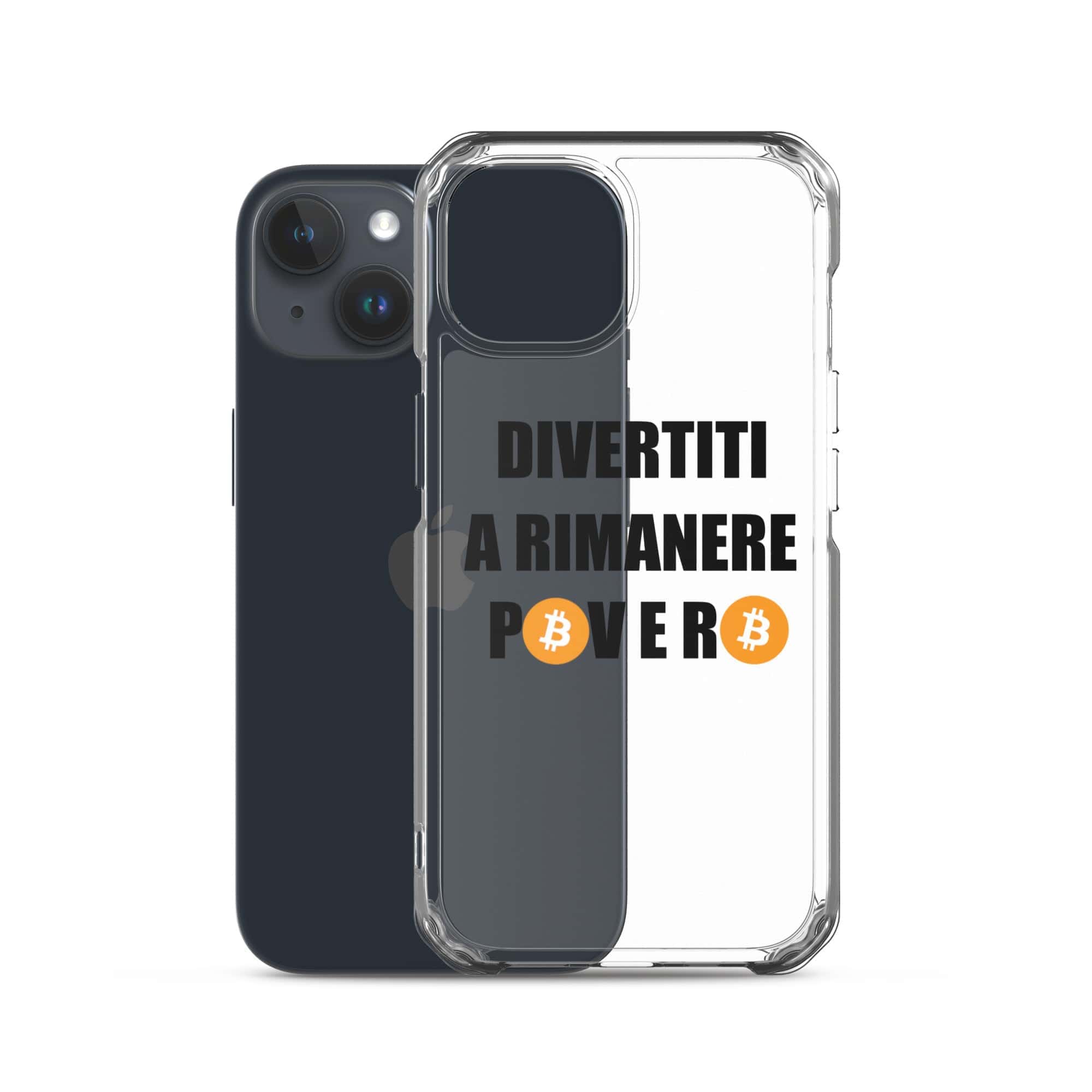 Cover Trasparente iPhone® Divertiti a rimanere povero btc-Smartphone-Biiply-Biiply
