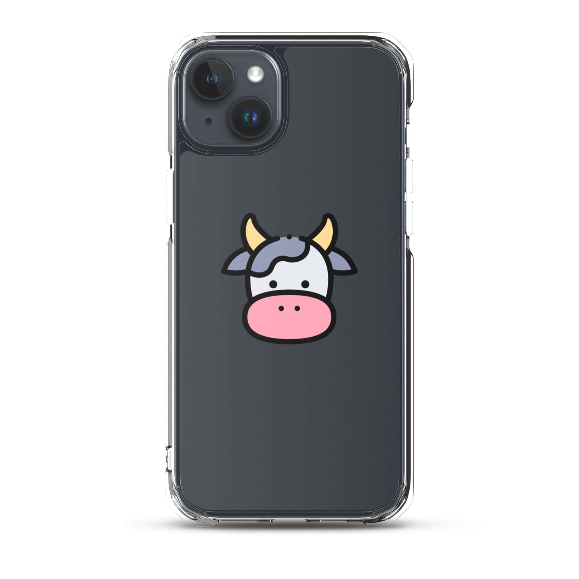 Cover Trasparente iPhone® Cow Face-Smartphone-Biiply-iPhone 15 Plus-Biiply