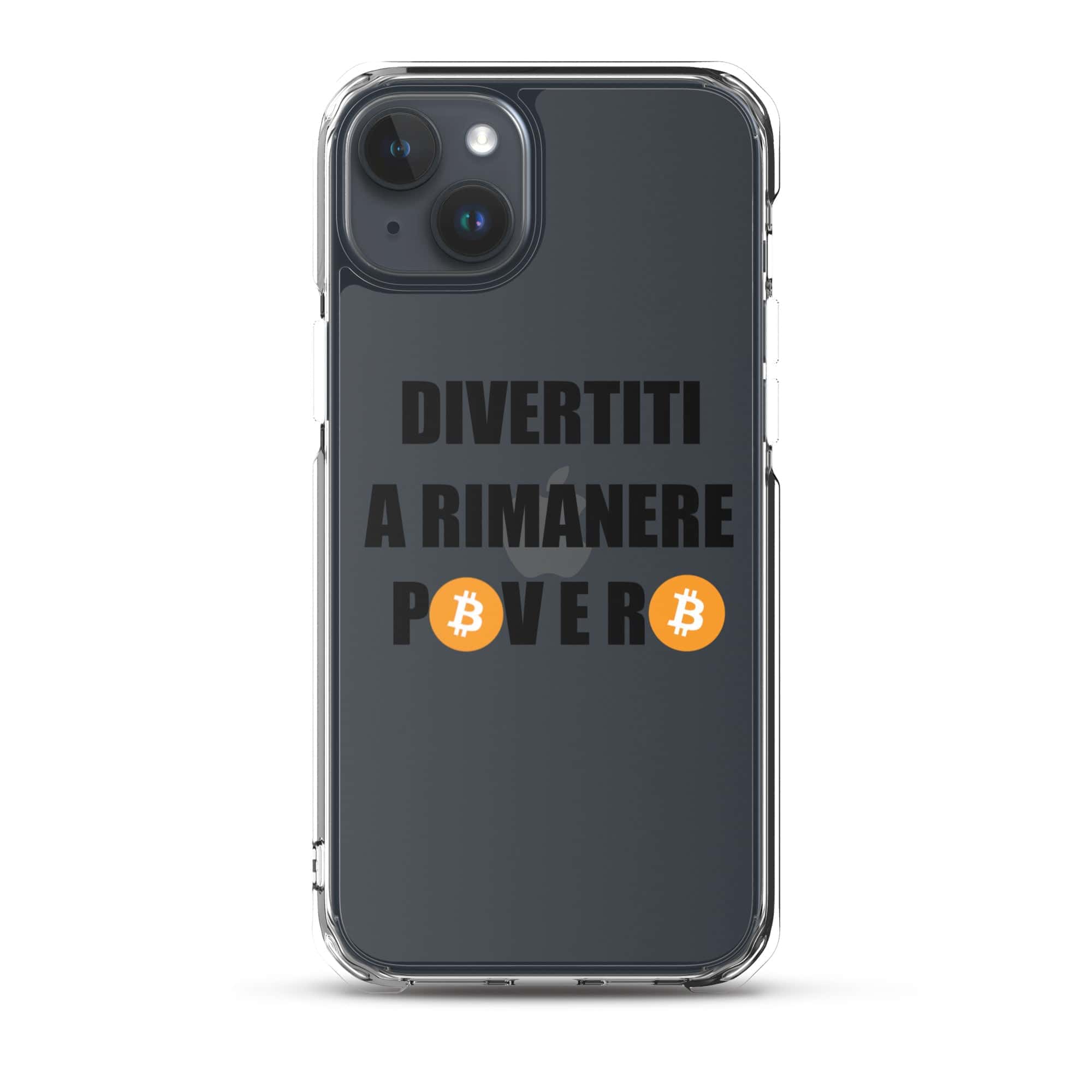 Cover Trasparente iPhone® Divertiti a rimanere povero btc-Smartphone-Biiply-iPhone 15 Plus-Biiply