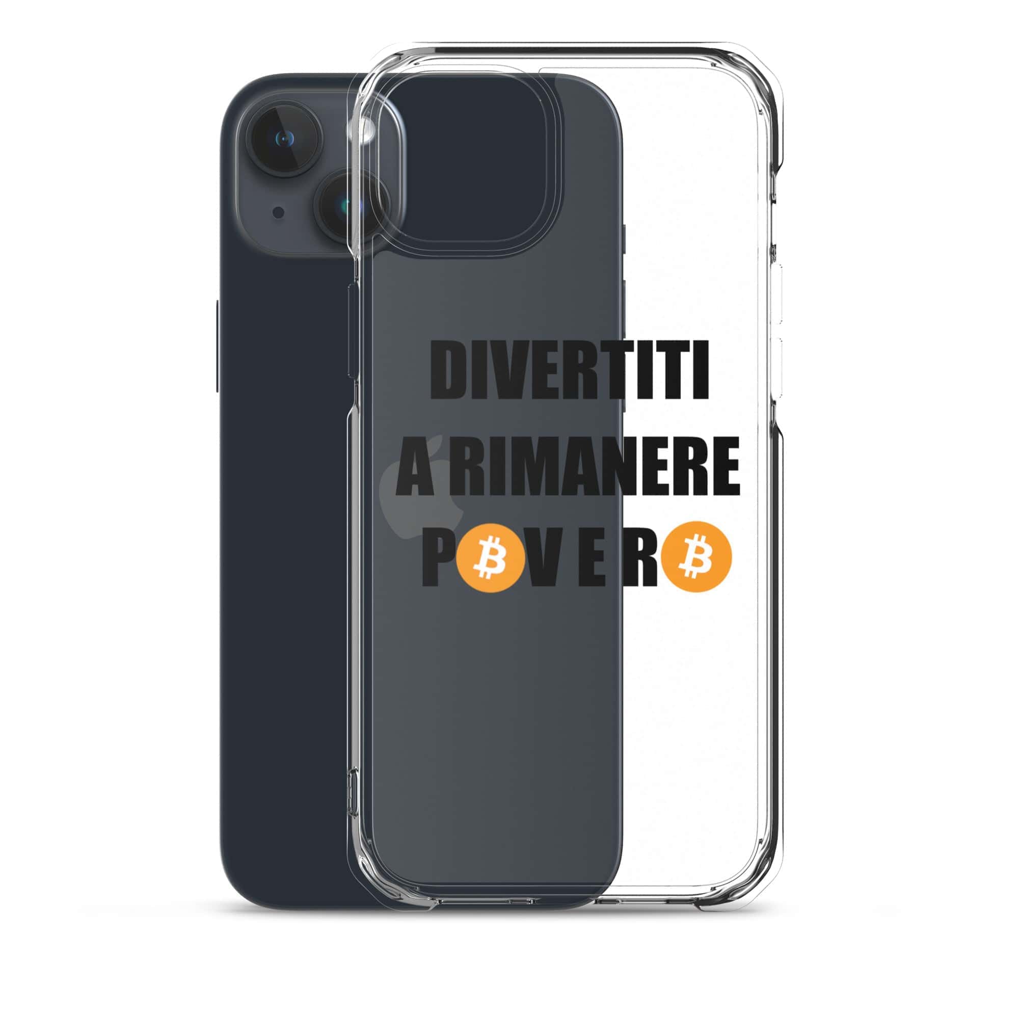 Cover Trasparente iPhone® Divertiti a rimanere povero btc-Smartphone-Biiply-Biiply