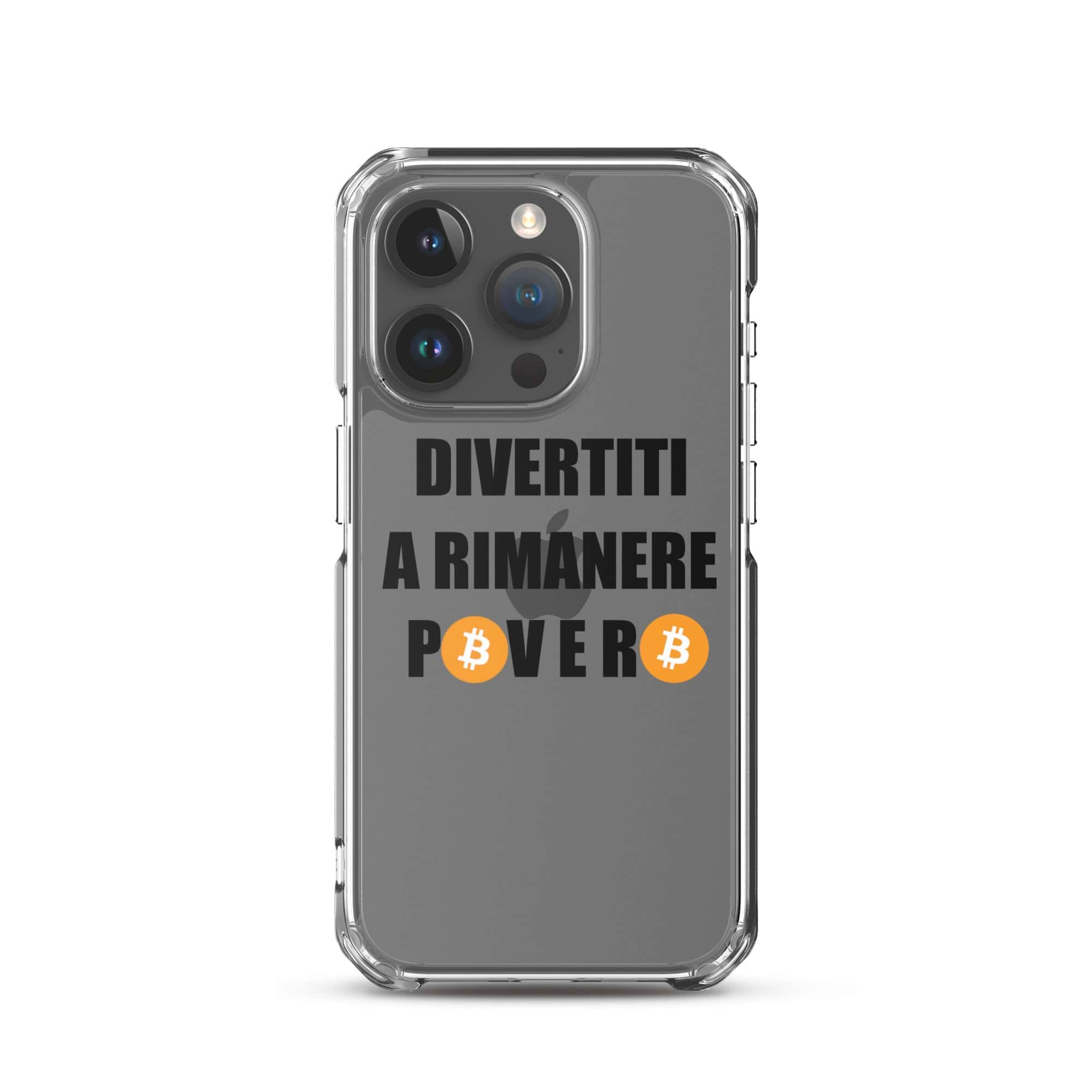 Cover Trasparente iPhone® Divertiti a rimanere povero btc-Smartphone-Biiply-iPhone 15 Pro-Biiply