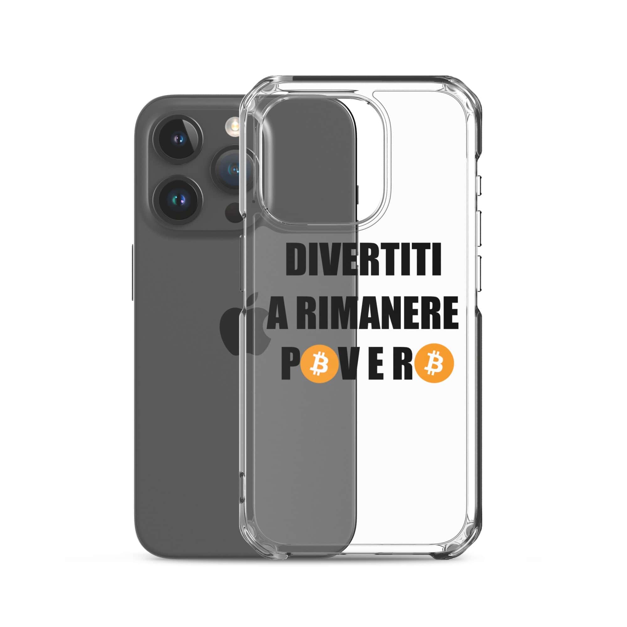 Cover Trasparente iPhone® Divertiti a rimanere povero btc-Smartphone-Biiply-Biiply