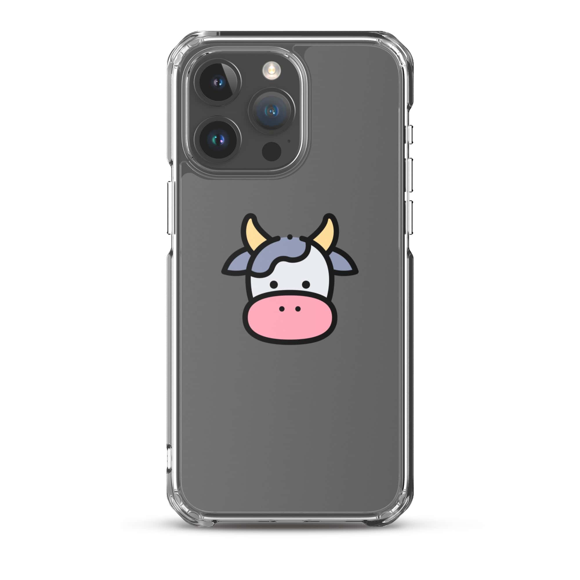 Cover Trasparente iPhone® Cow Face-Smartphone-Biiply-iPhone 15 Pro Max-Biiply