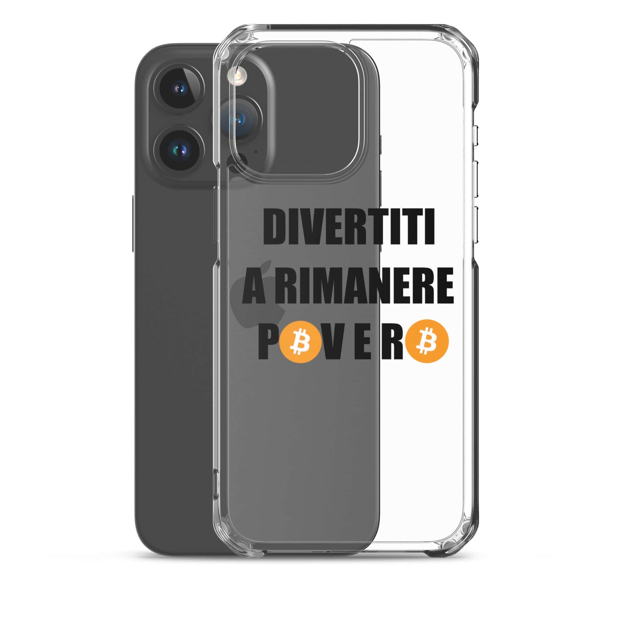Cover Trasparente iPhone® Divertiti a rimanere povero btc-Smartphone-Biiply-Biiply