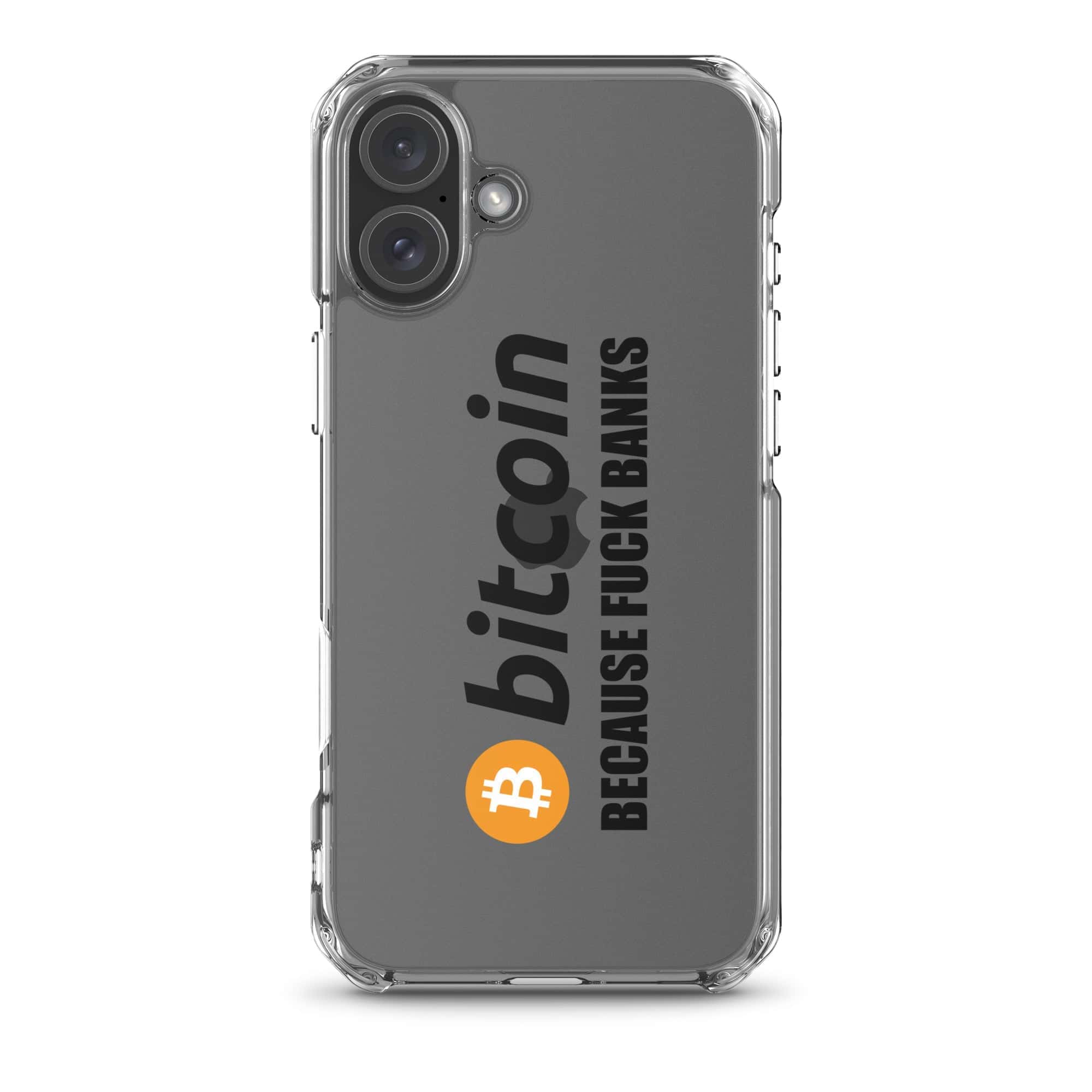 Cover Trasparente iPhone® Bitcoin Fuck Banks-Smartphone-Biiply-iPhone 16 Plus-Biiply