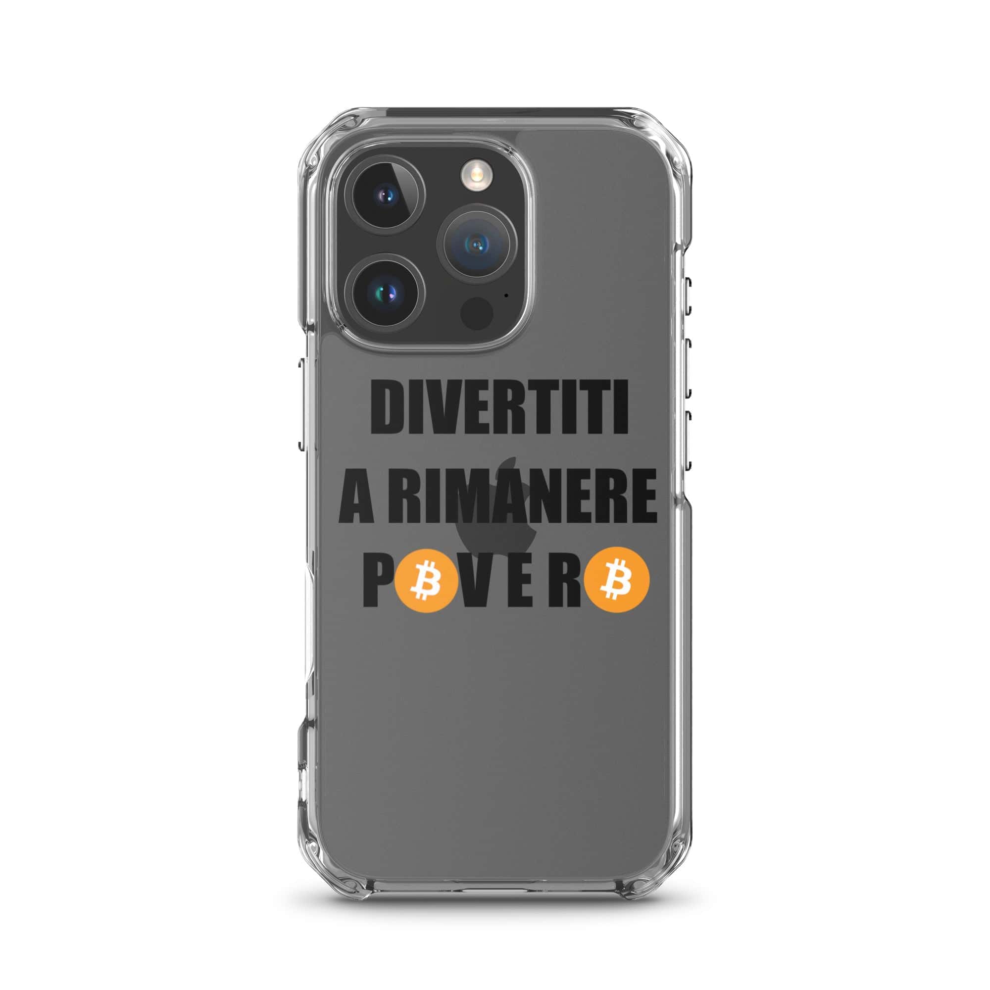 Cover Trasparente iPhone® Divertiti a rimanere povero btc-Smartphone-Biiply-iPhone 16 Pro-Biiply