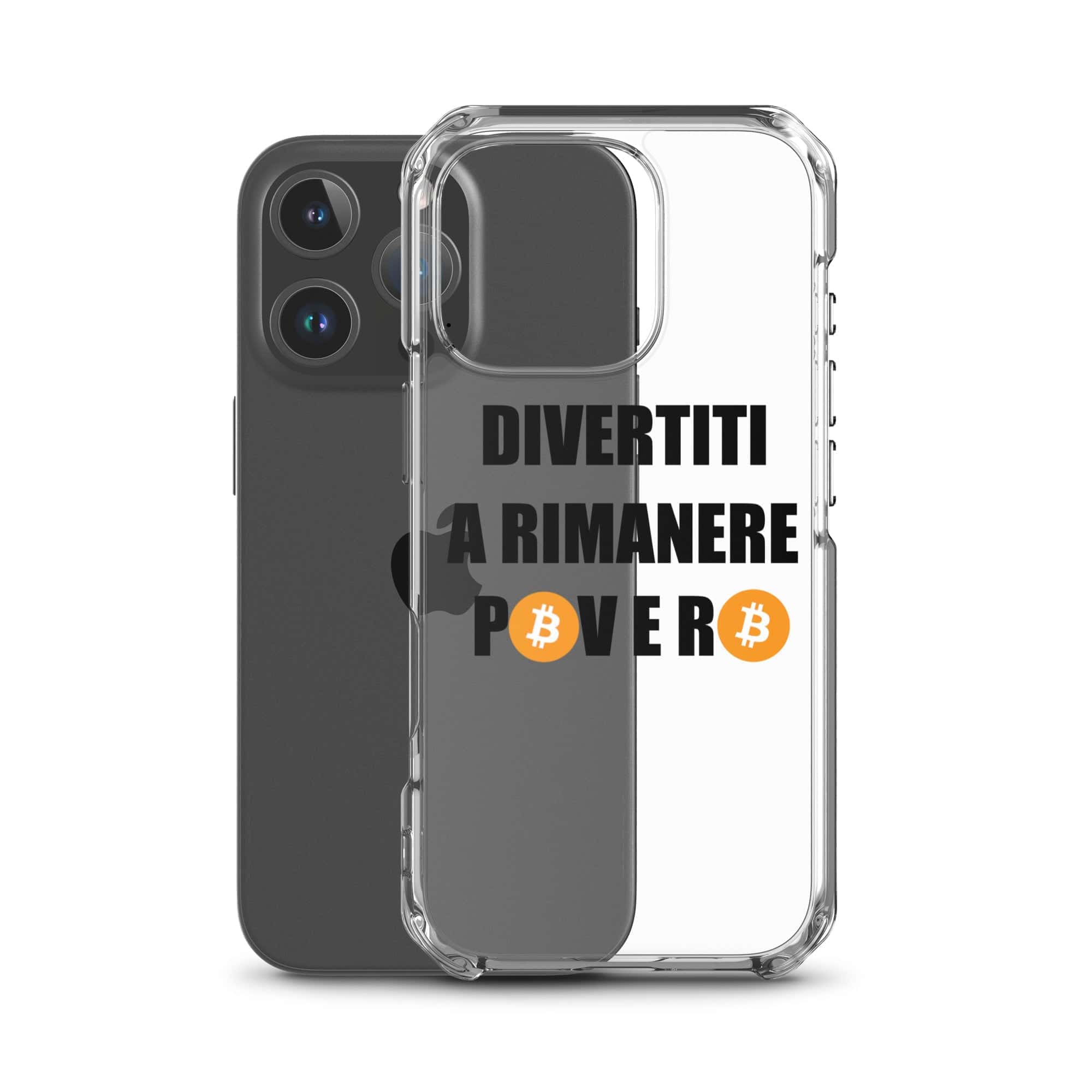 Cover Trasparente iPhone® Divertiti a rimanere povero btc-Smartphone-Biiply-Biiply