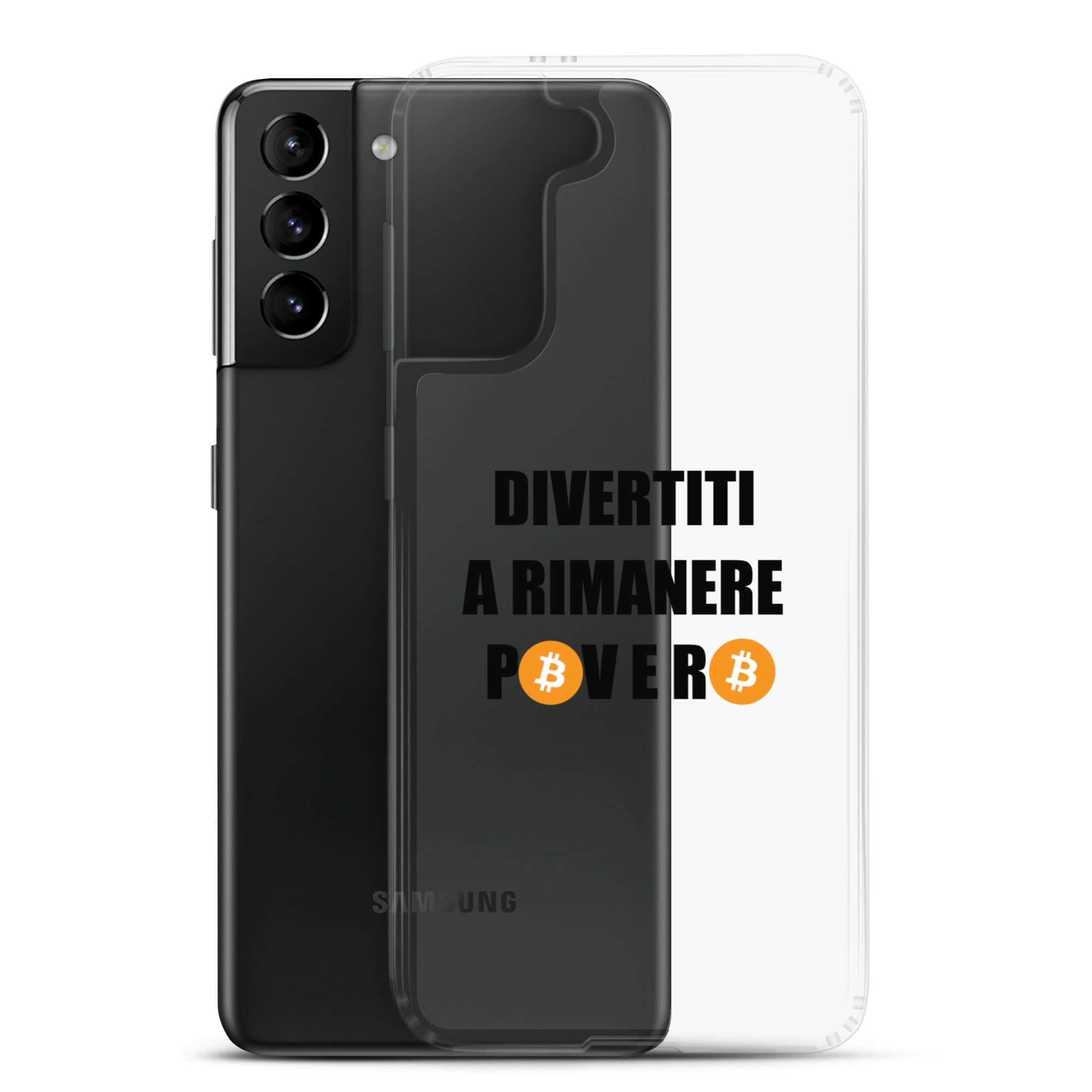 Cover Trasparente Samsung® Divertiti a rimanere povero btc-Smartphone-Biiply-Biiply